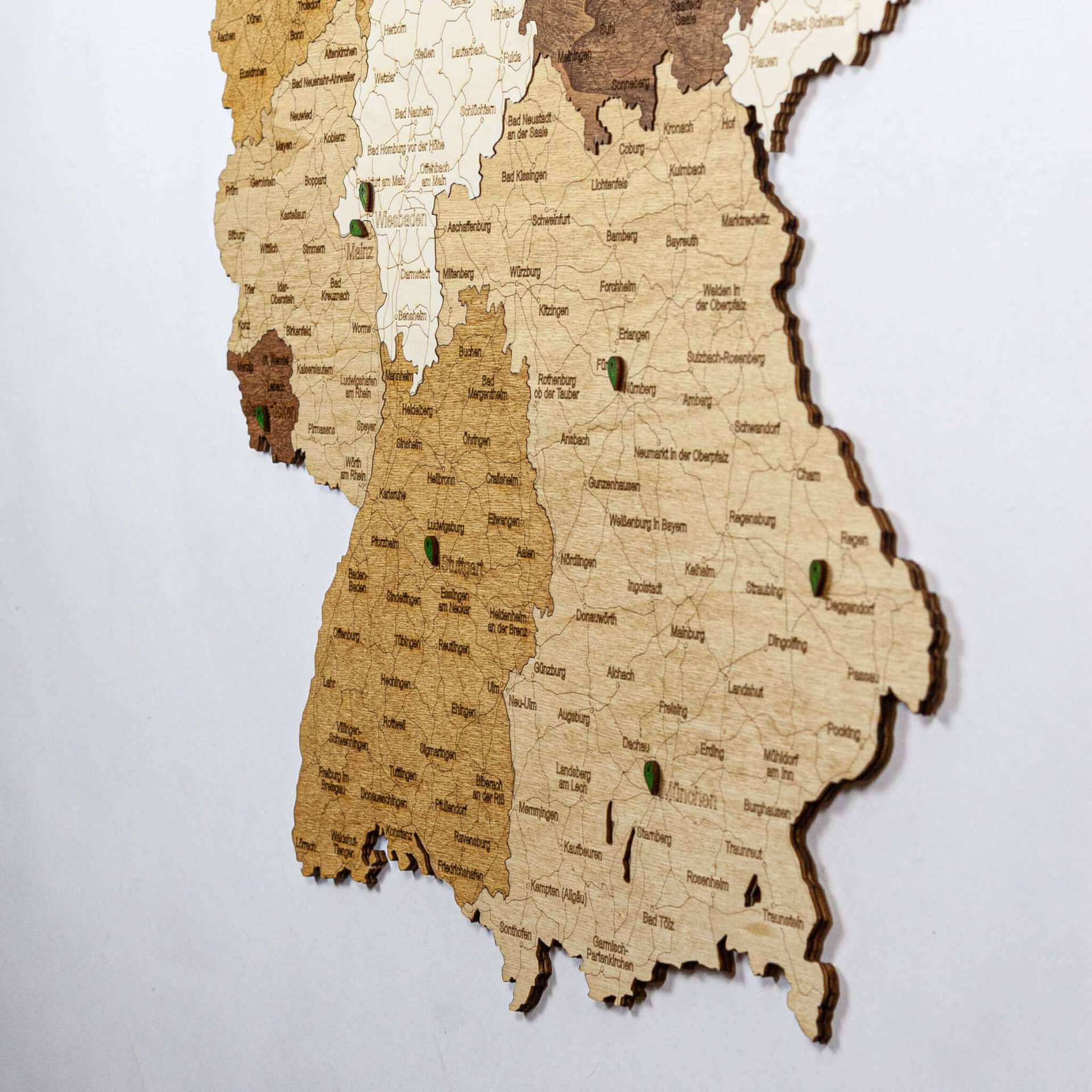 Holzwandkarte von Deutschland - große Wanddekoration