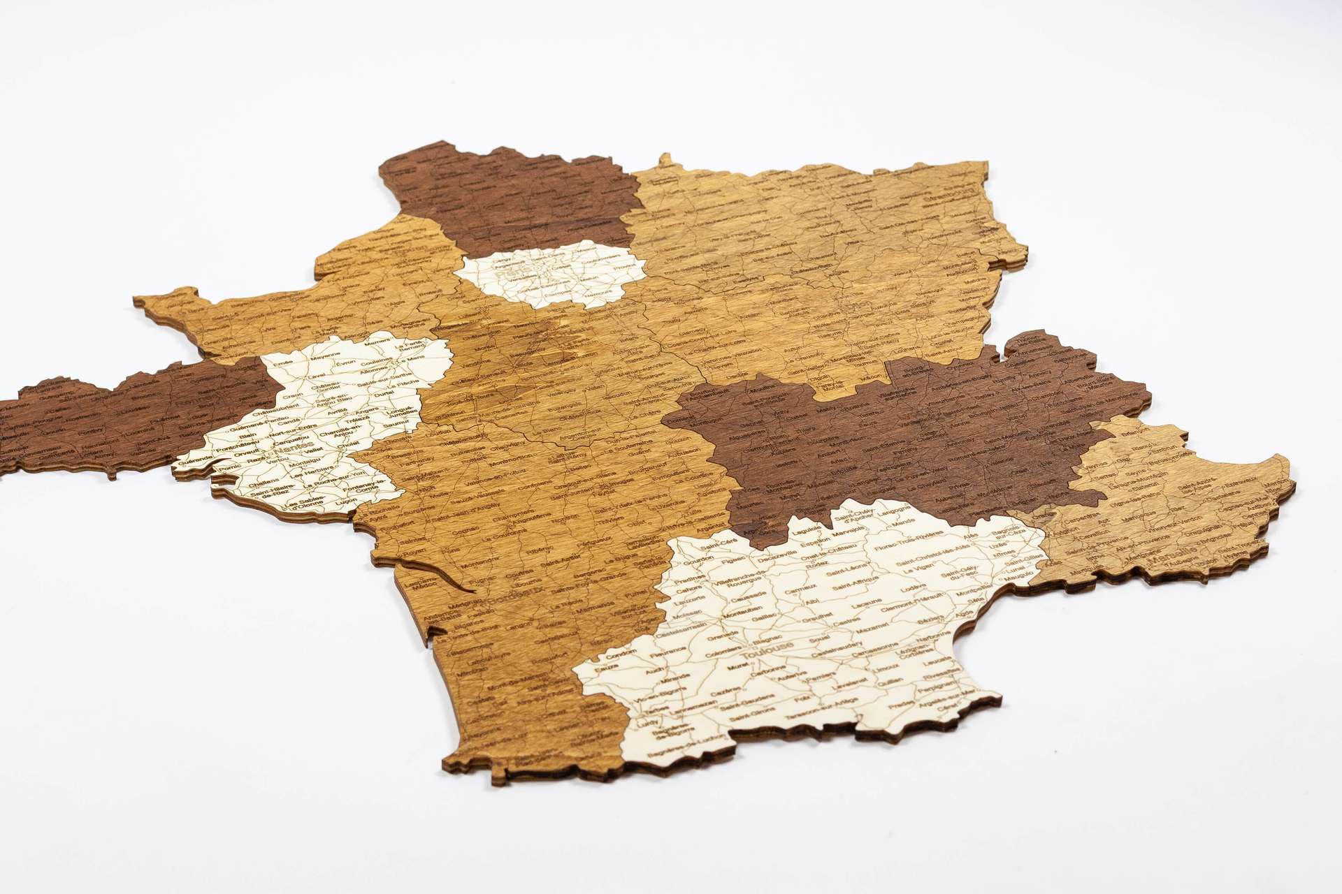 Holzwandkarte von Frankreich