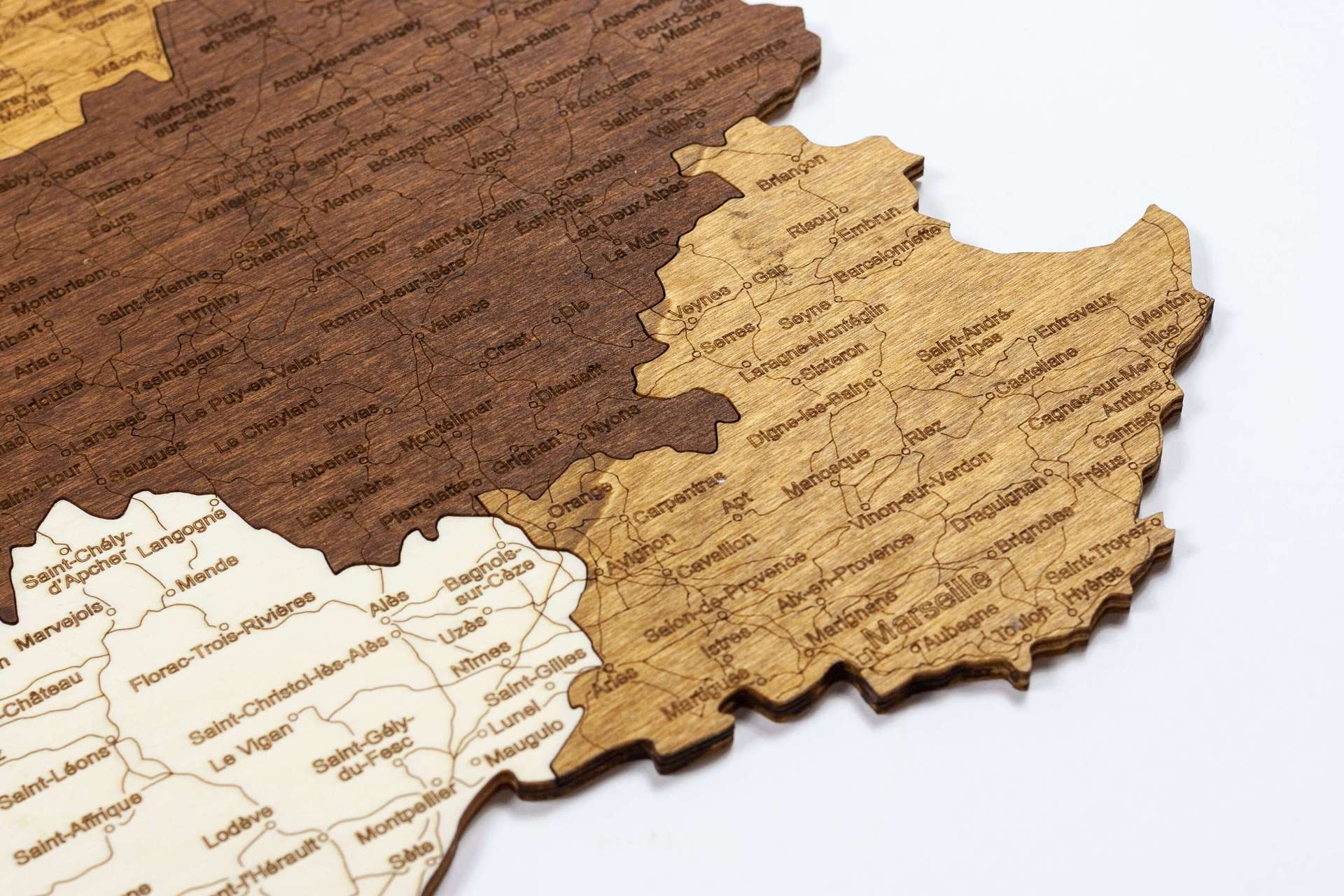 Holzwandkarte von Frankreich