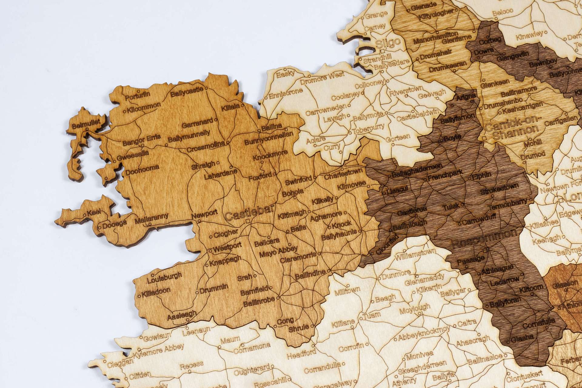 Holzwandkarte von Irland