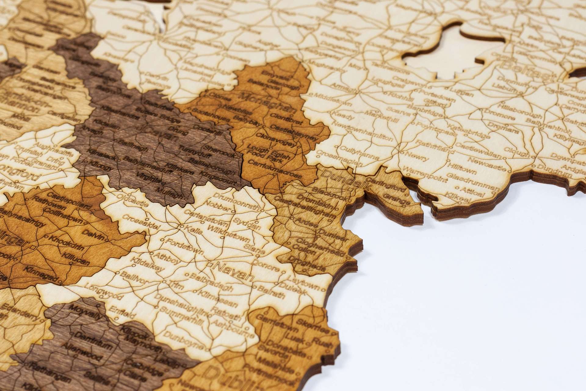 Holzwandkarte von Irland