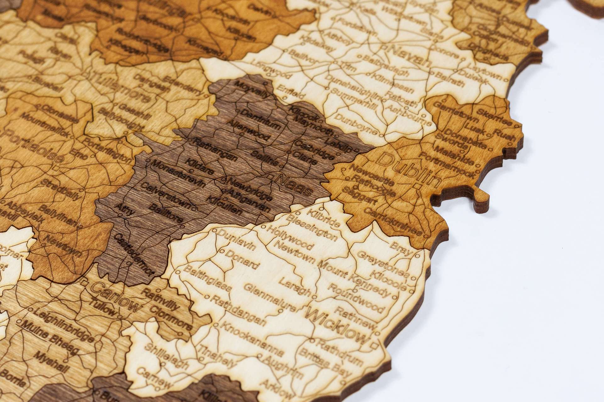 Holzwandkarte von Irland