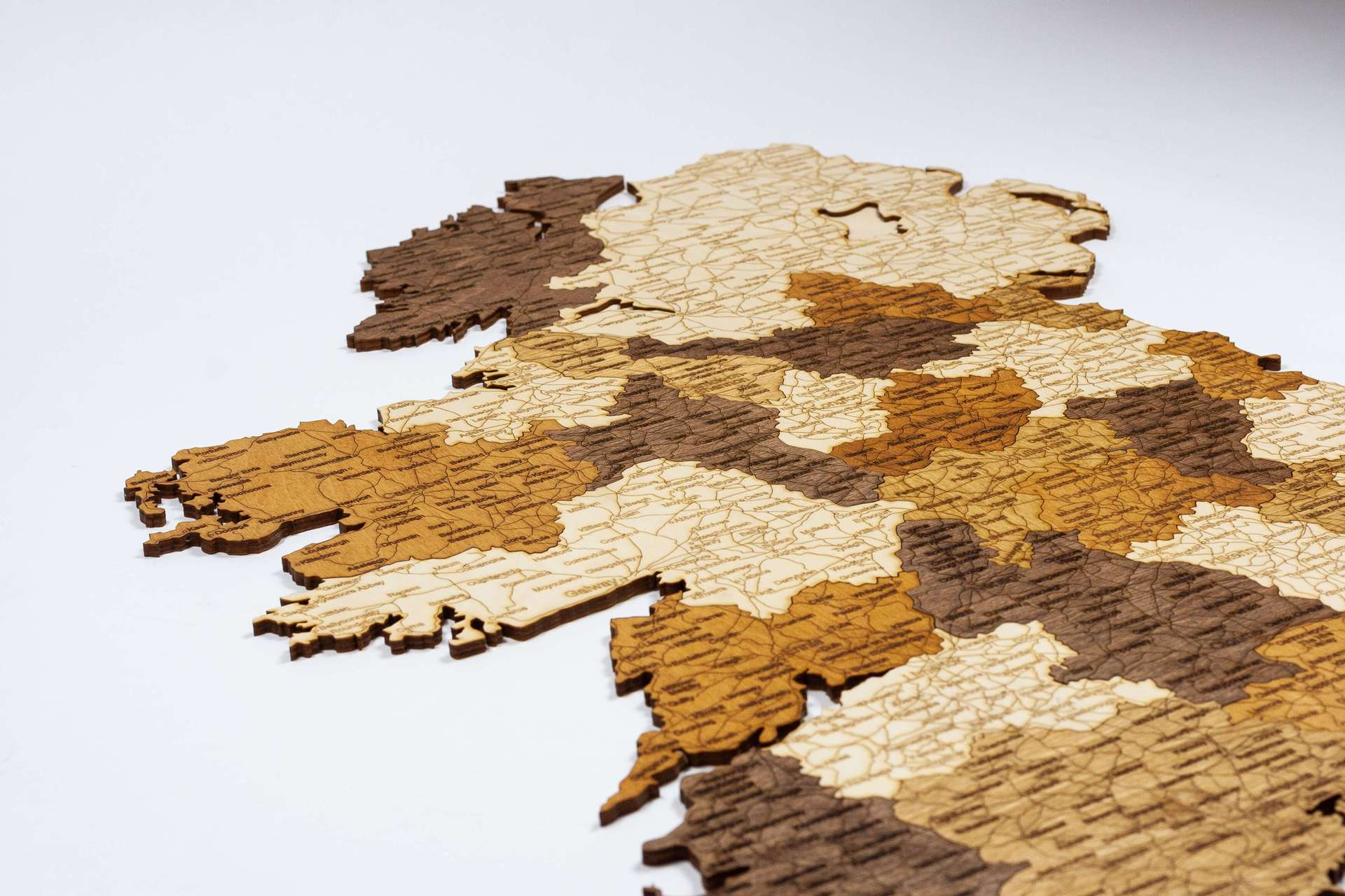 Holzwandkarte von Irland