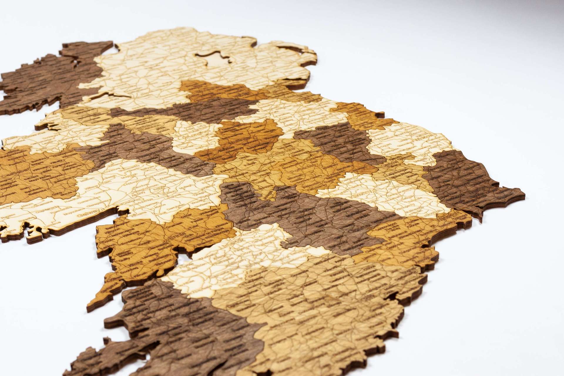 Holzwandkarte von Irland