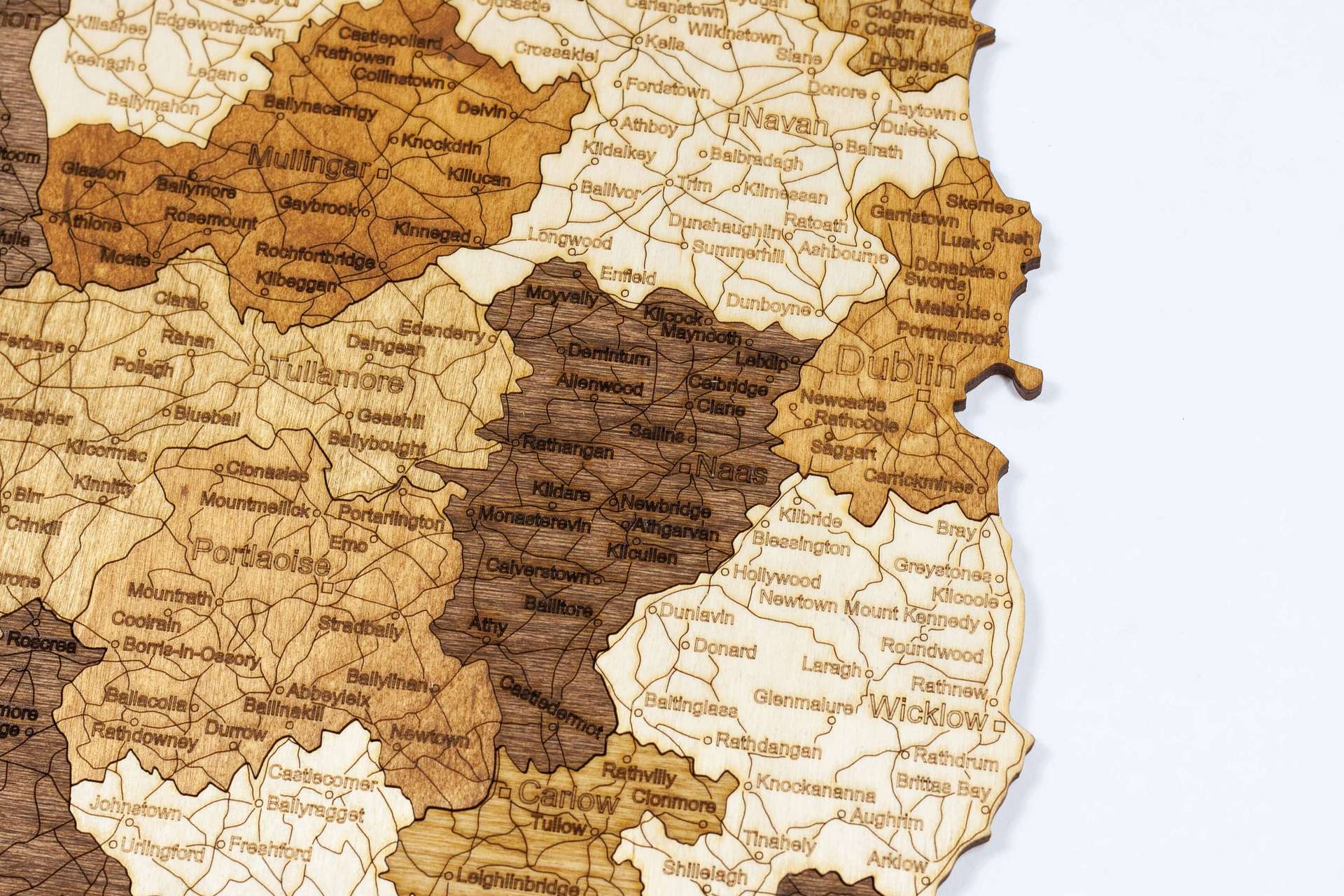 Holzwandkarte von Irland