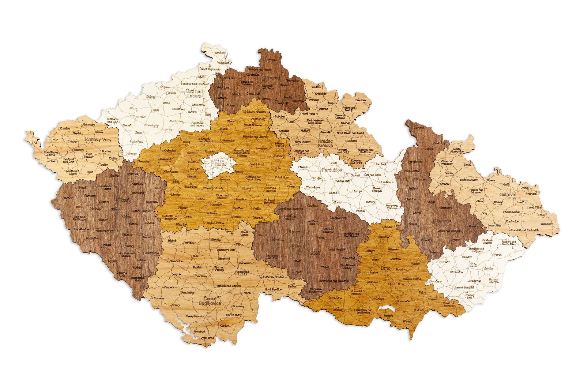 Holzkarte der Tschechischen Republik