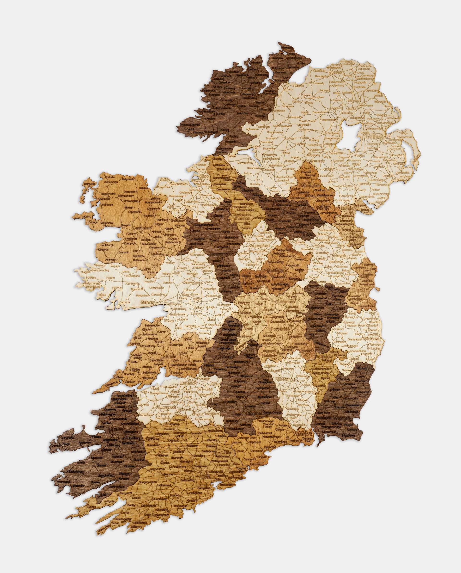 Holzwandkarte von Irland