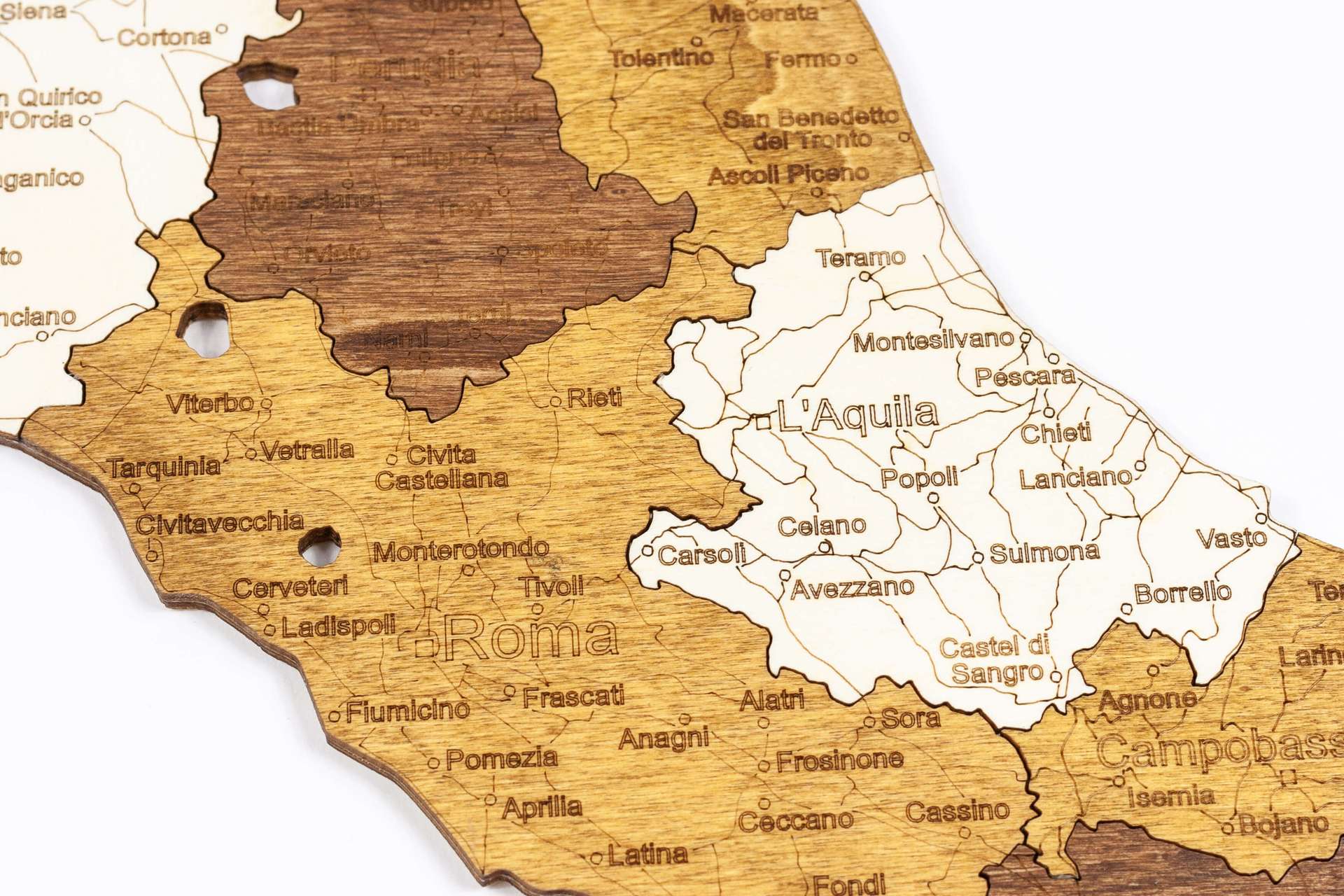 Hölzerne Landkarte von Italien