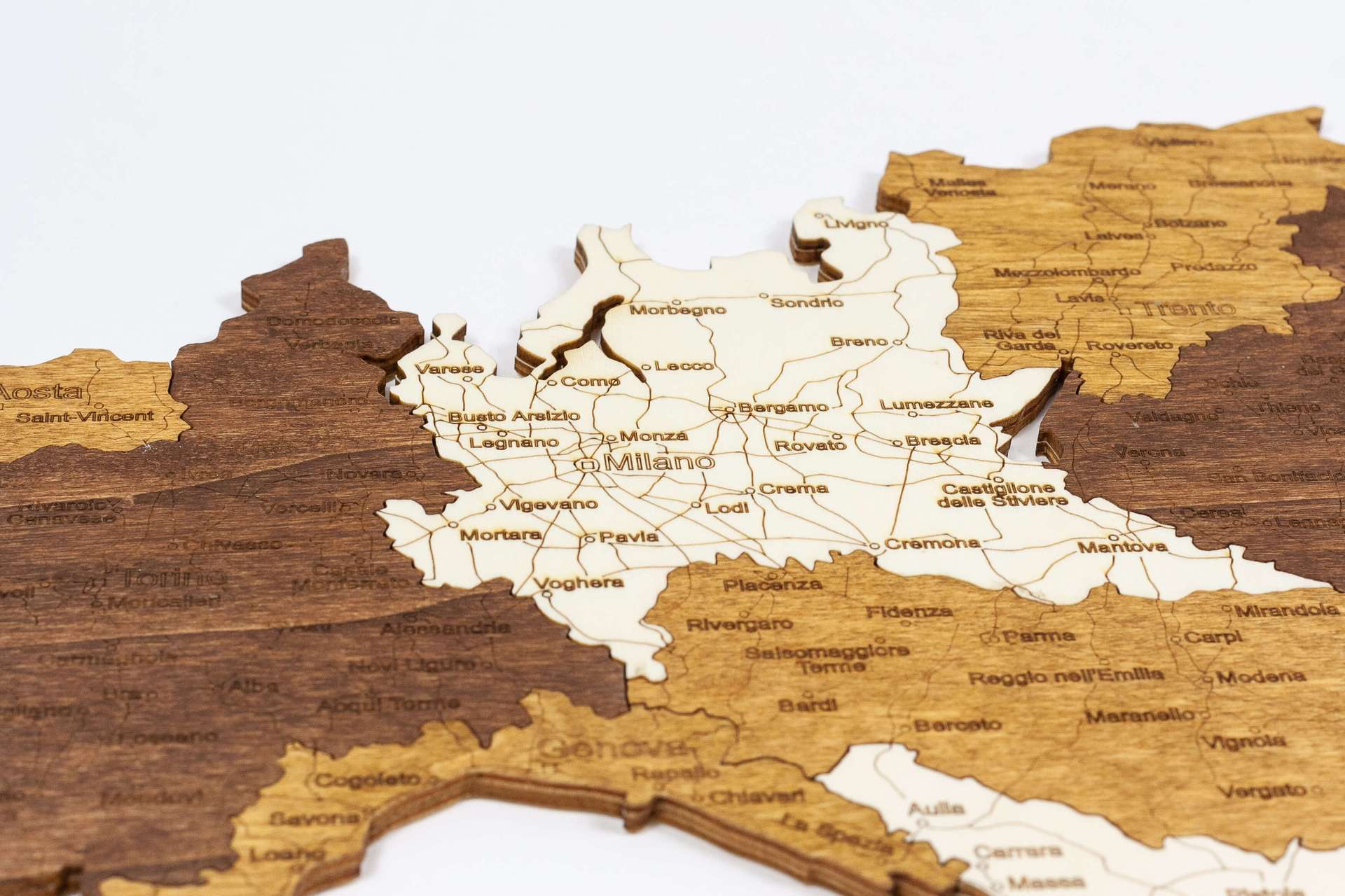 Hölzerne Landkarte von Italien