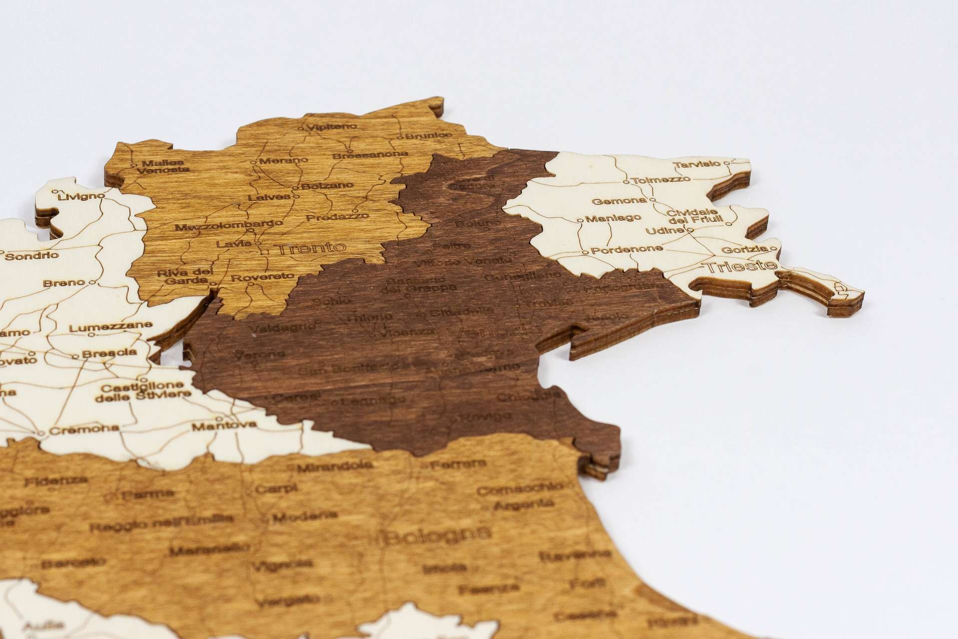 Hölzerne Landkarte von Italien