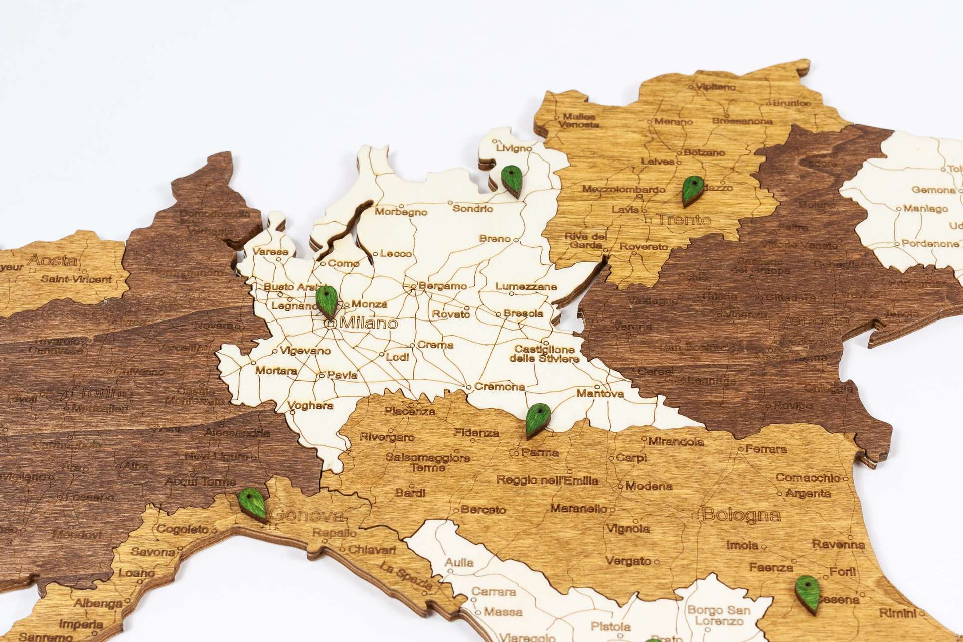 Hölzerne Landkarte von Italien