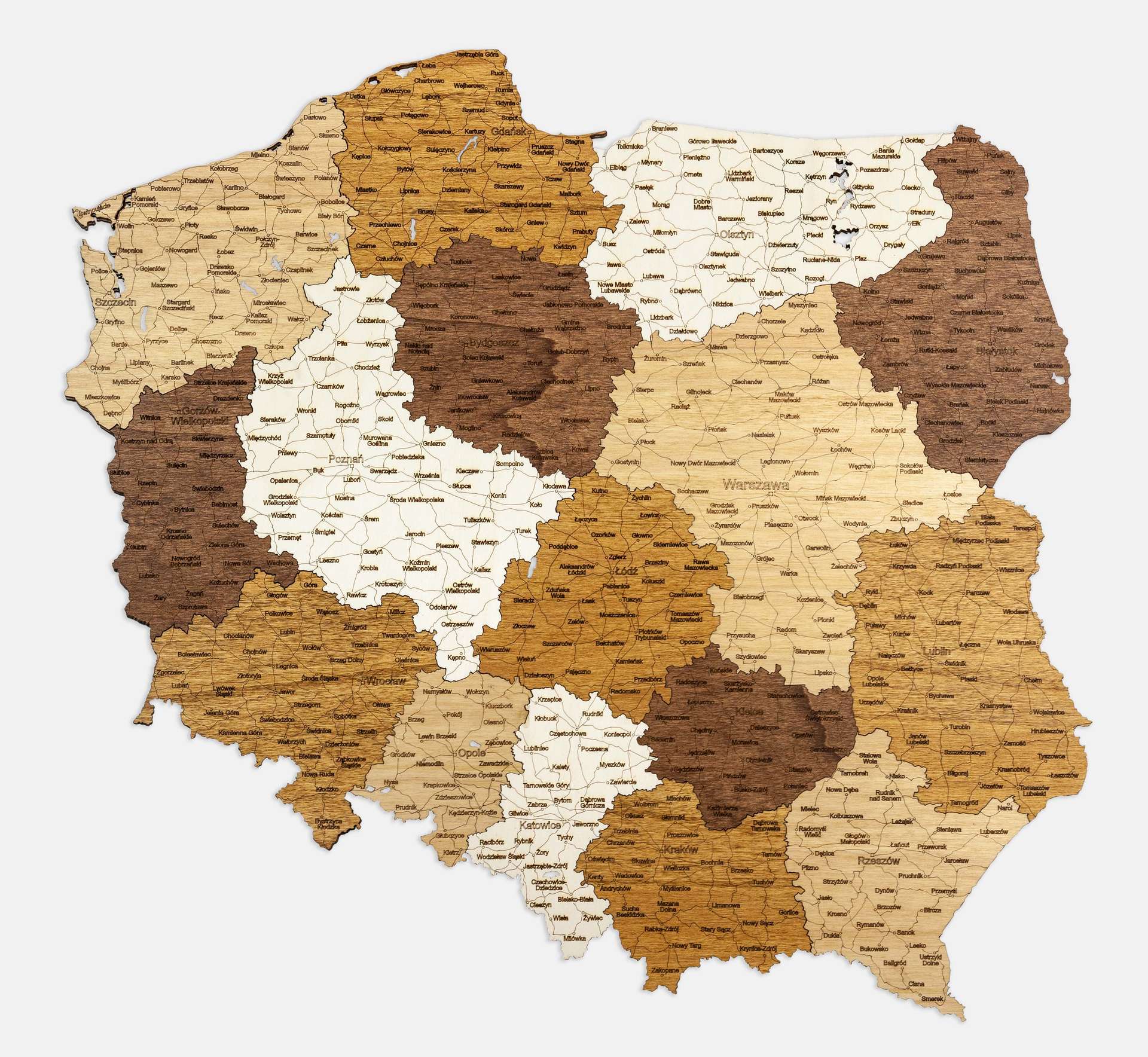 Holzwandkarte von Polen