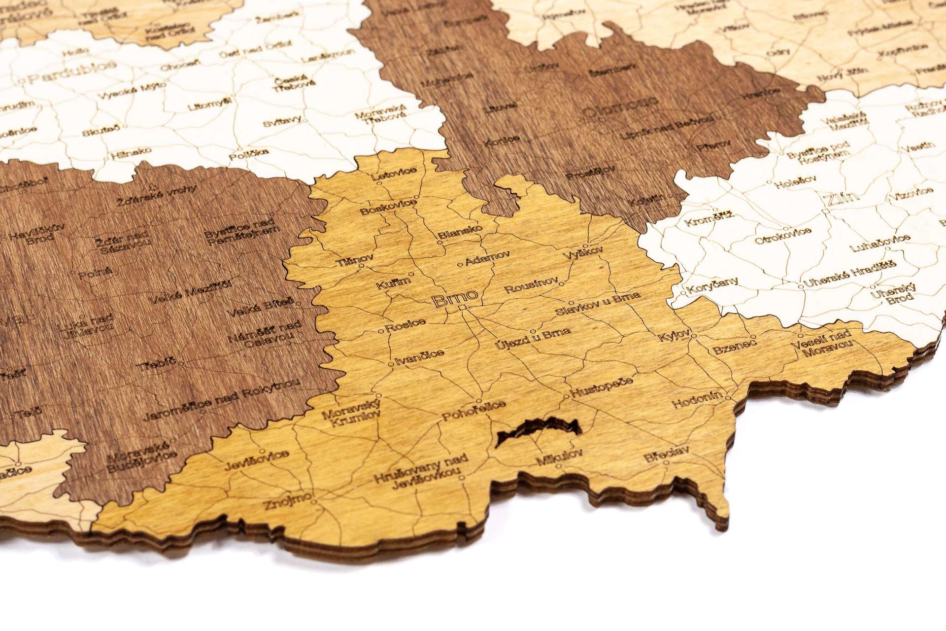 Holzkarte der Tschechischen Republik