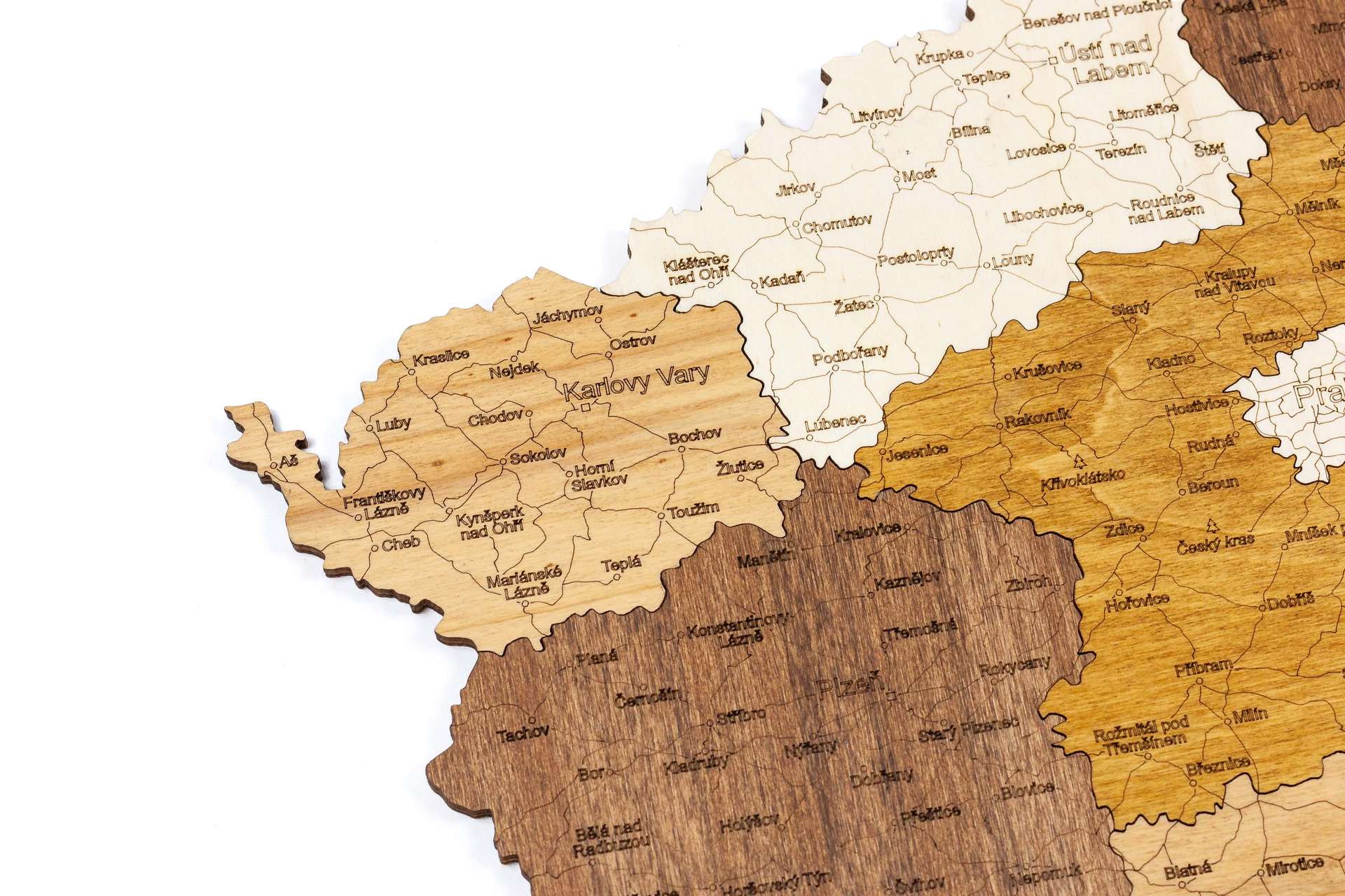 Holzkarte der Tschechischen Republik