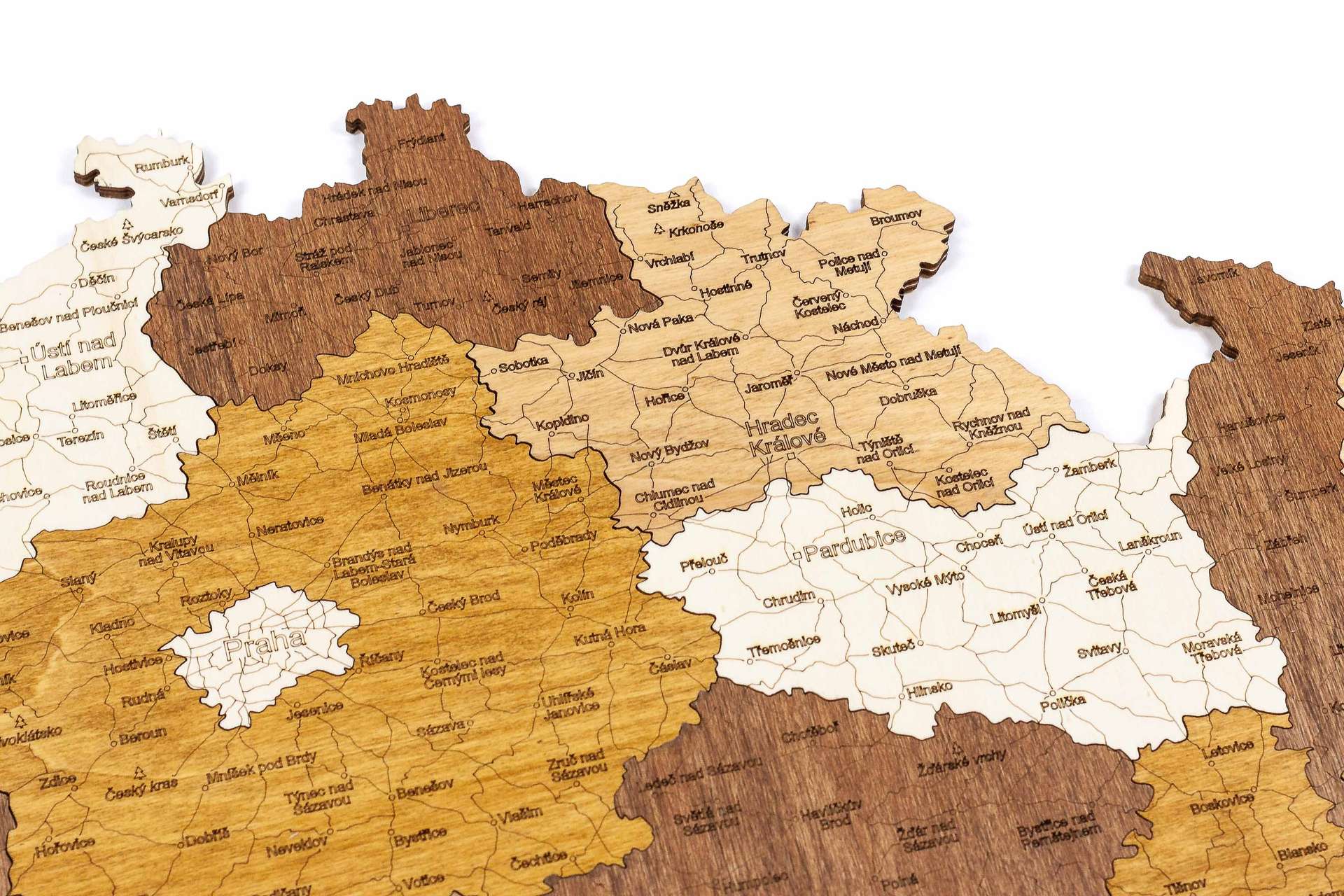 Holzkarte der Tschechischen Republik