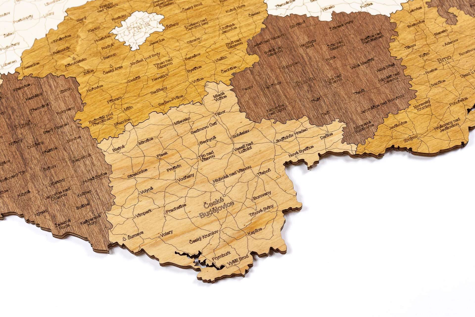 Holzkarte der Tschechischen Republik