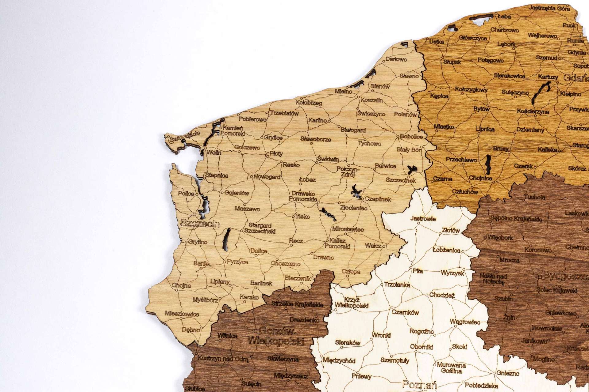 Holzwandkarte von Polen