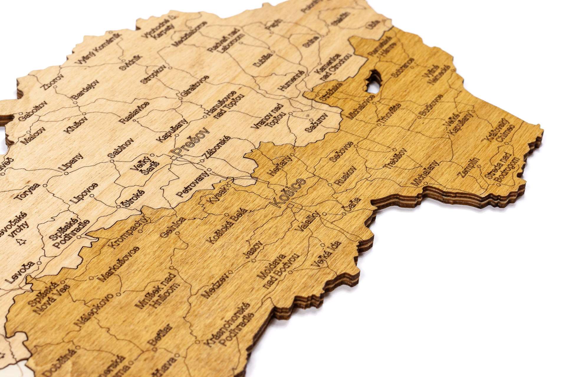Holzwandkarte der Slowakei