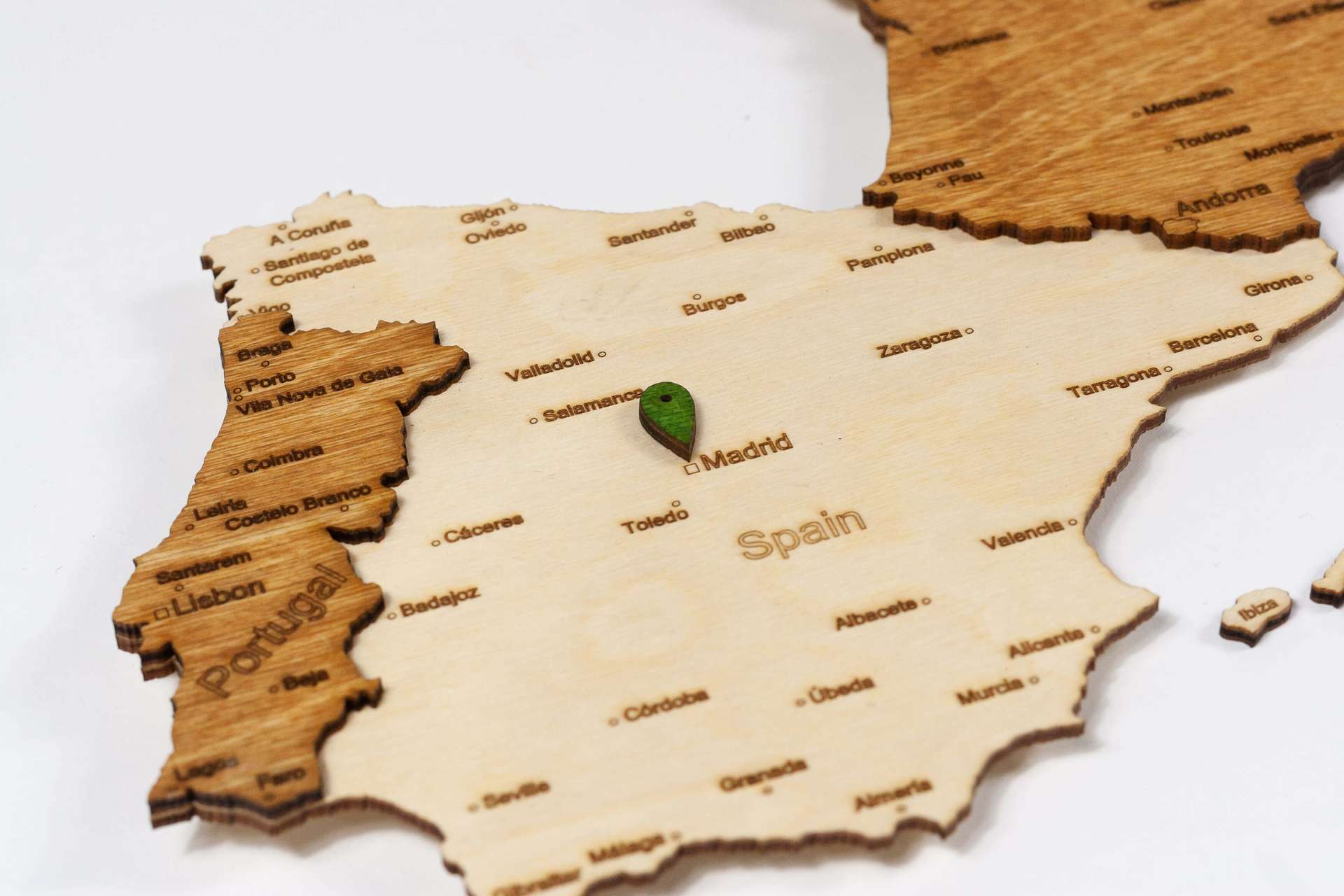 Mapa de pared de madera de Europa