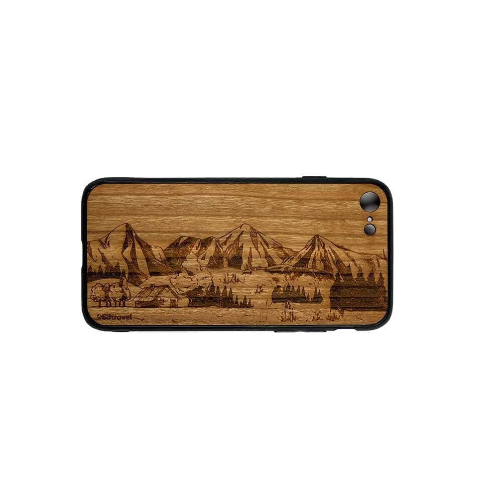 Montagne- Custodia per cellulare in legno