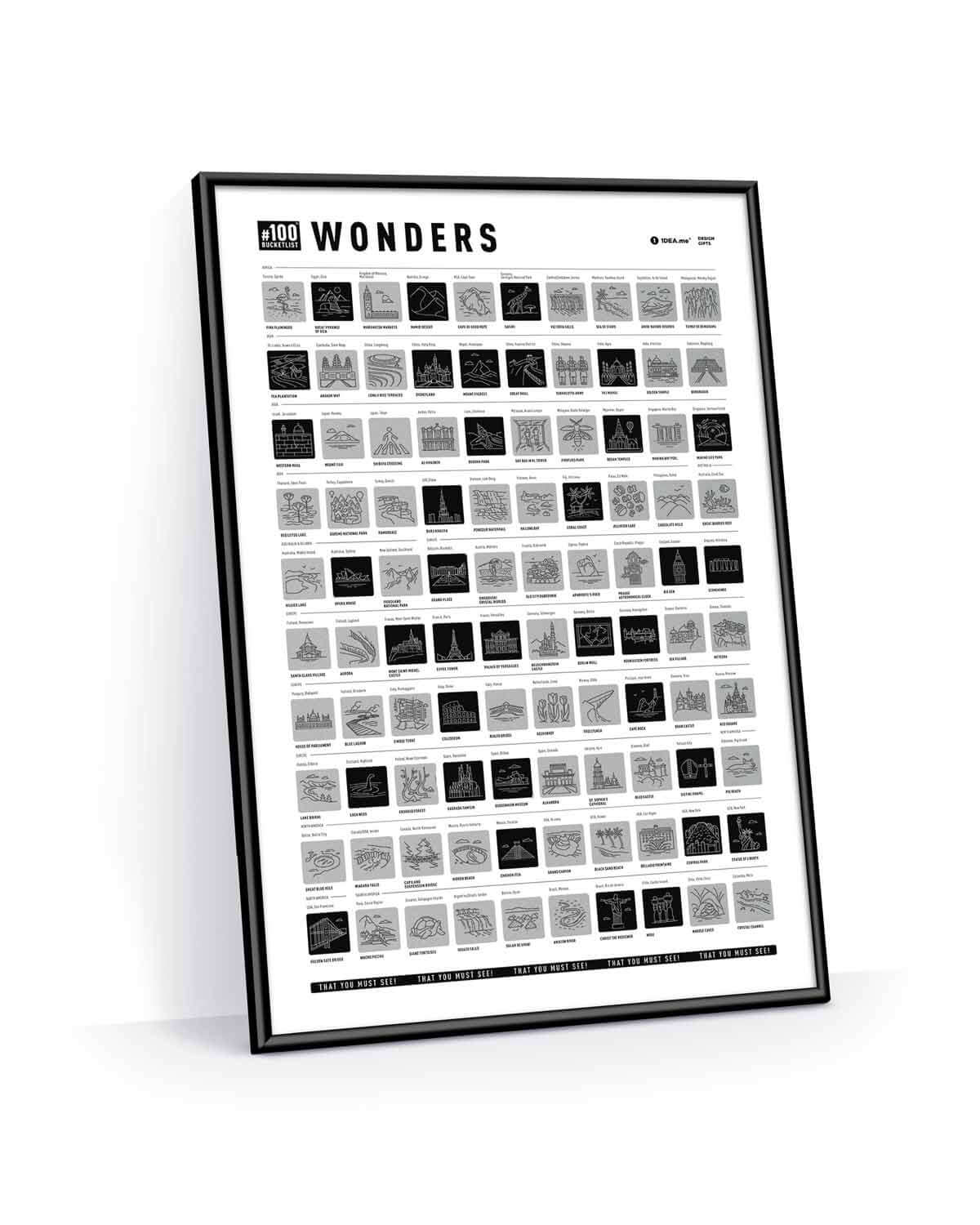 スクラッチポスター「おもしろい事実」 - 100Bucketlist WONDERS