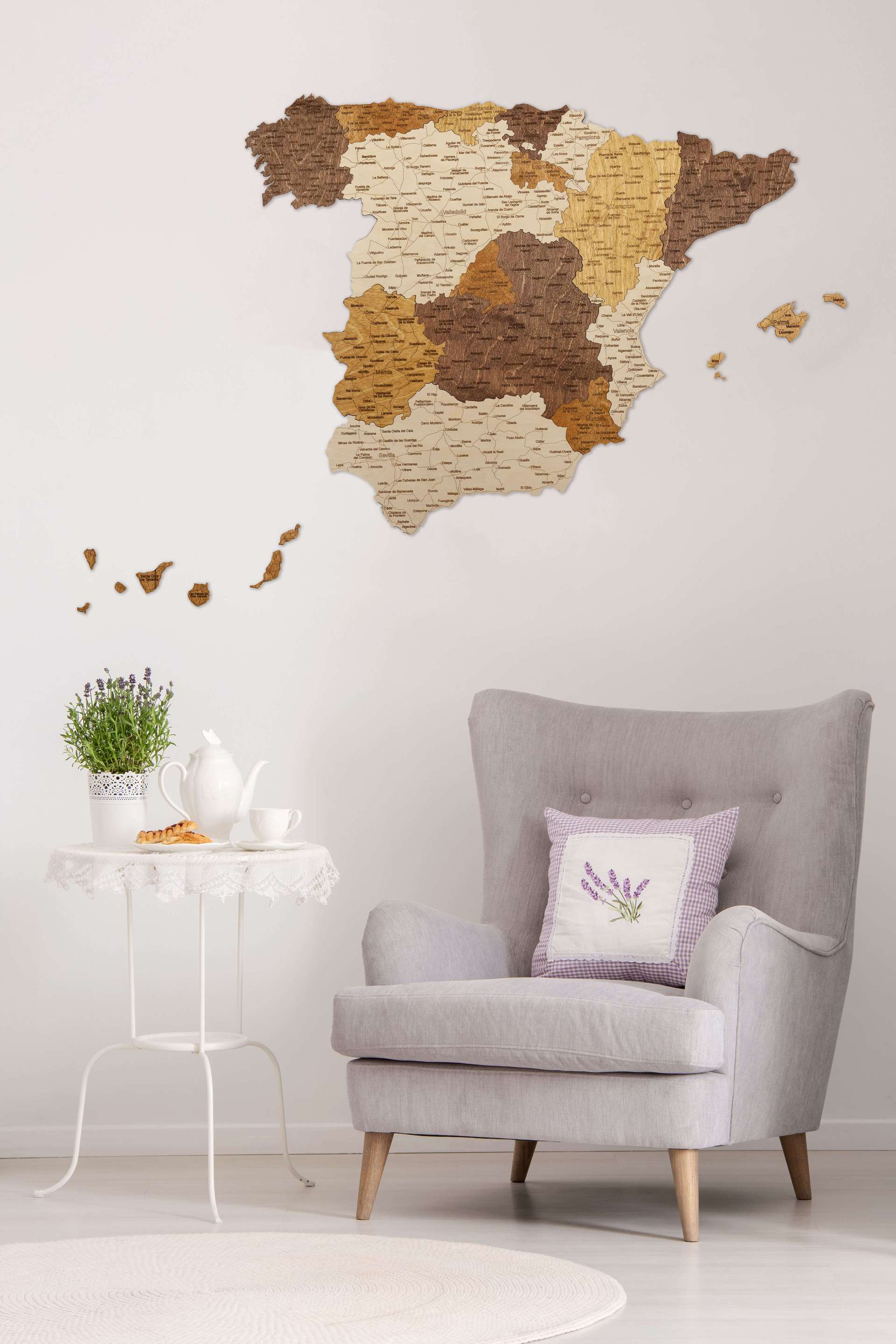 Wooden Map of Spain