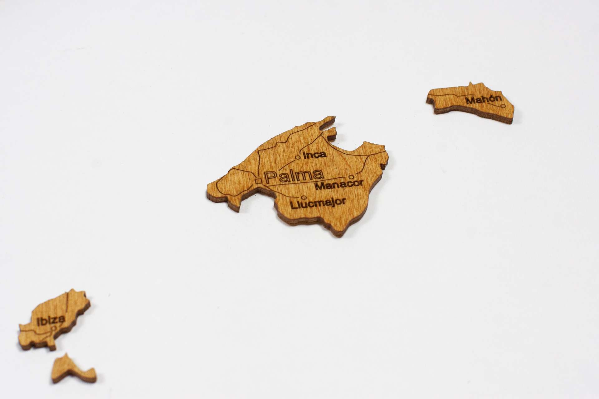 Holzkarte von Spanien