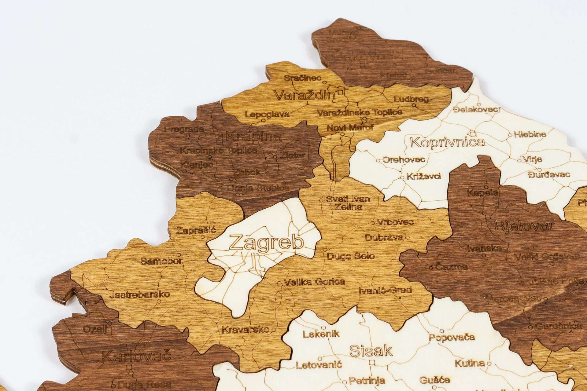 Holzkarte von Kroatien