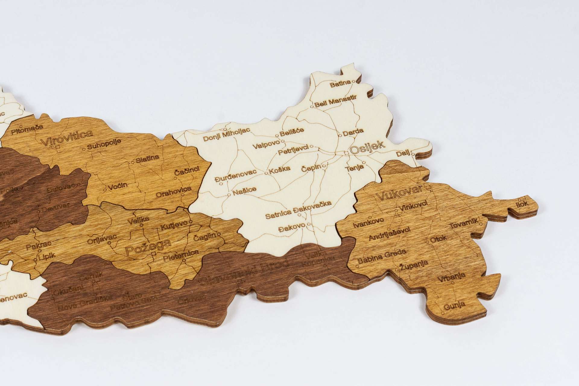 Holzkarte von Kroatien