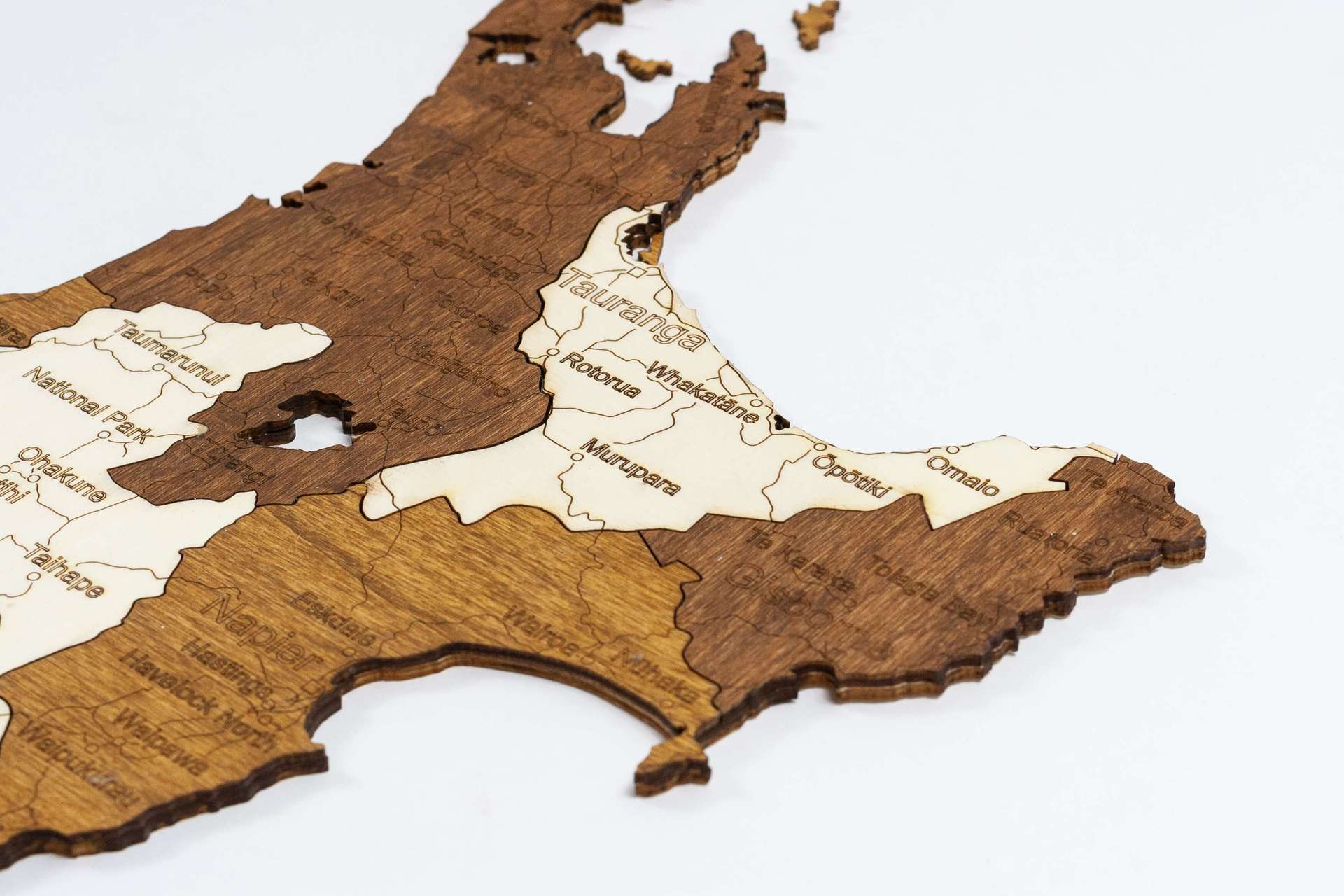 Holzkarte von Neuseeland