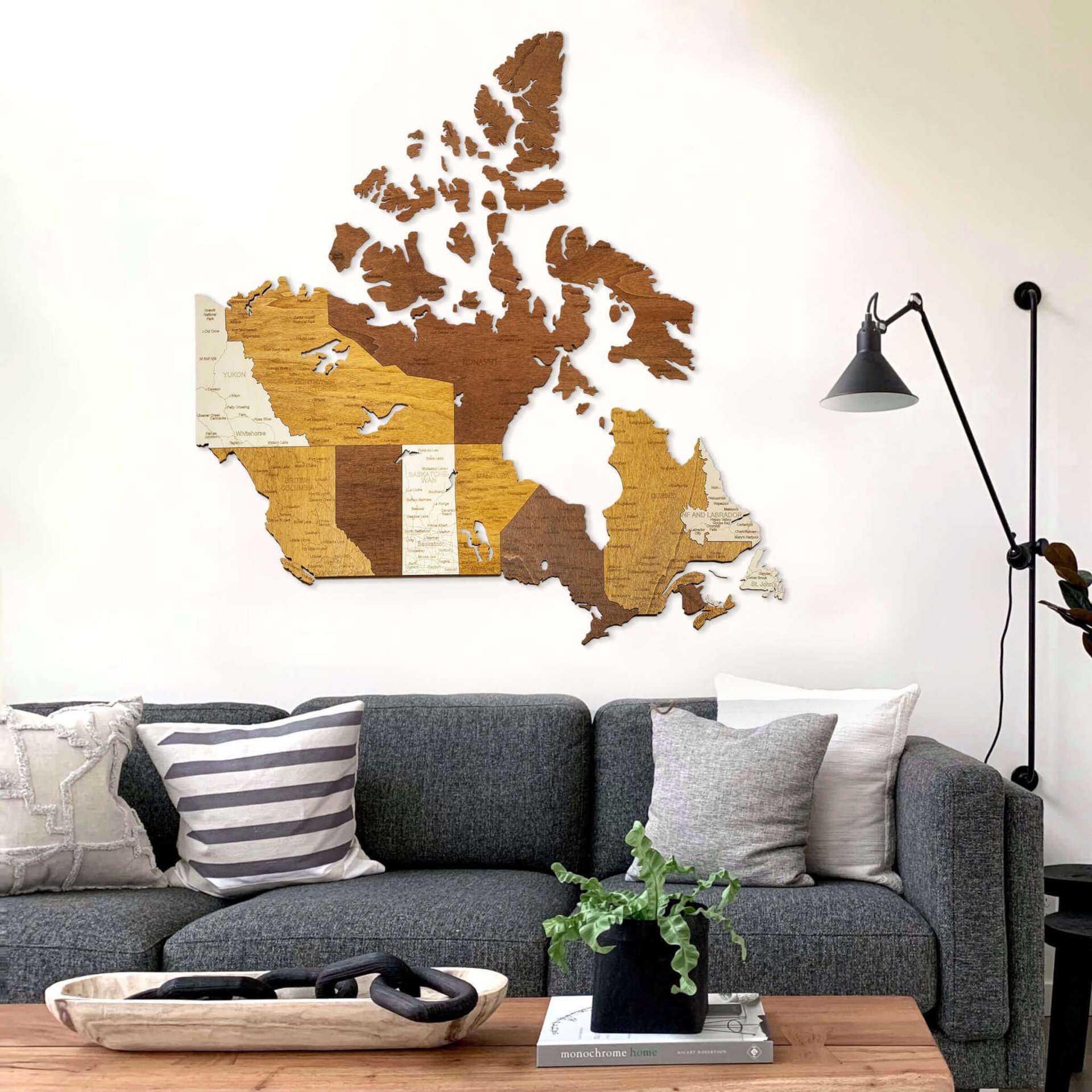 Carte en bois du Canada