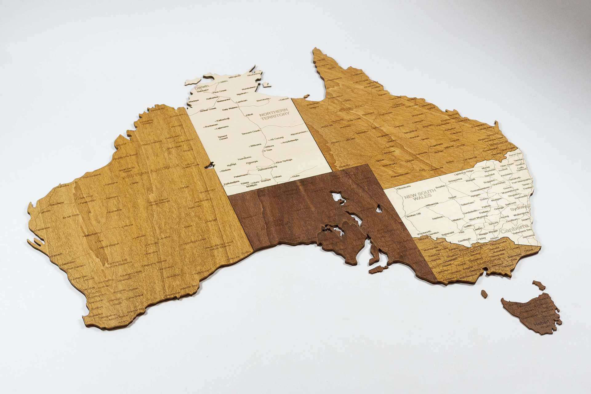 Holzkarte von Australien