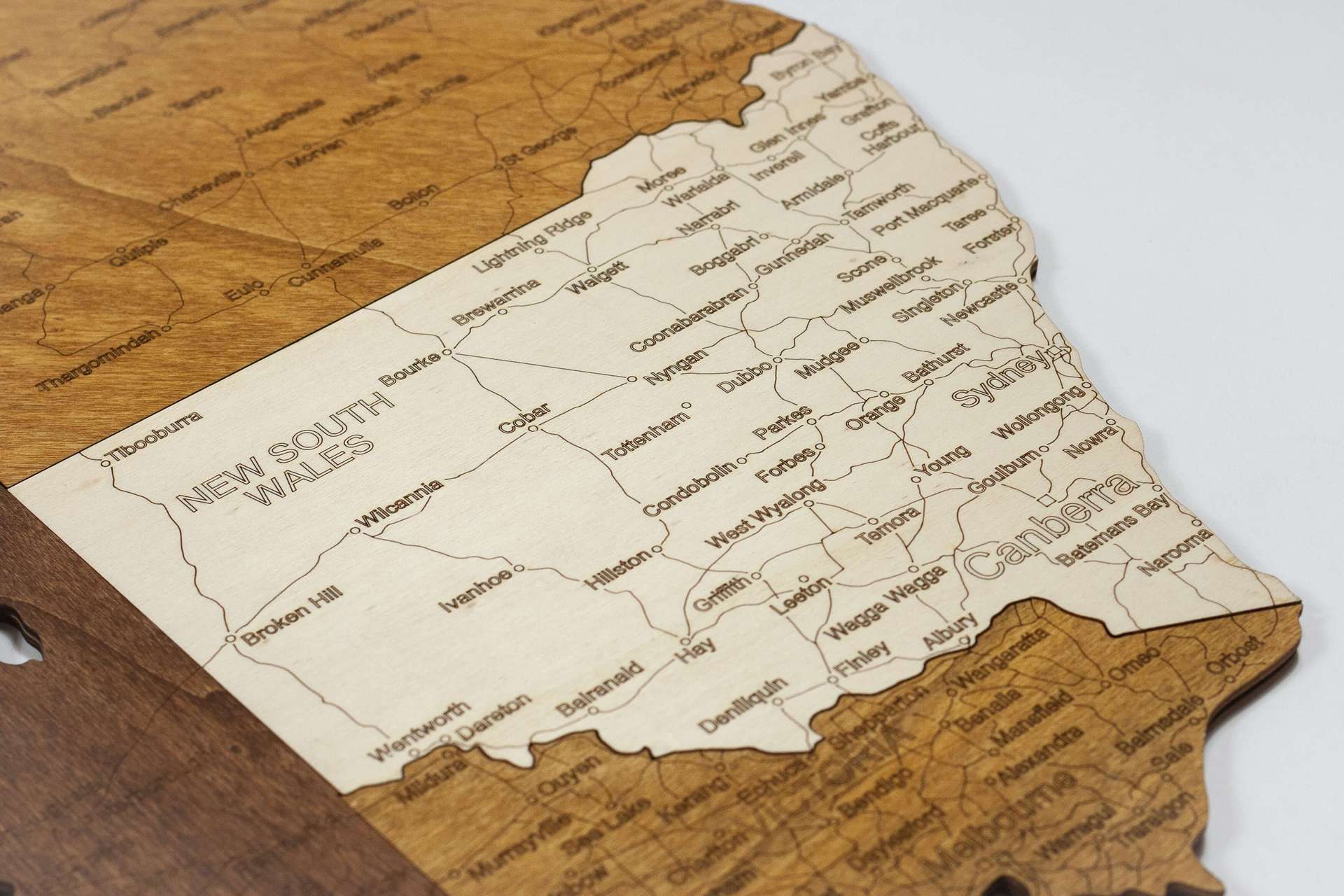 Holzkarte von Australien
