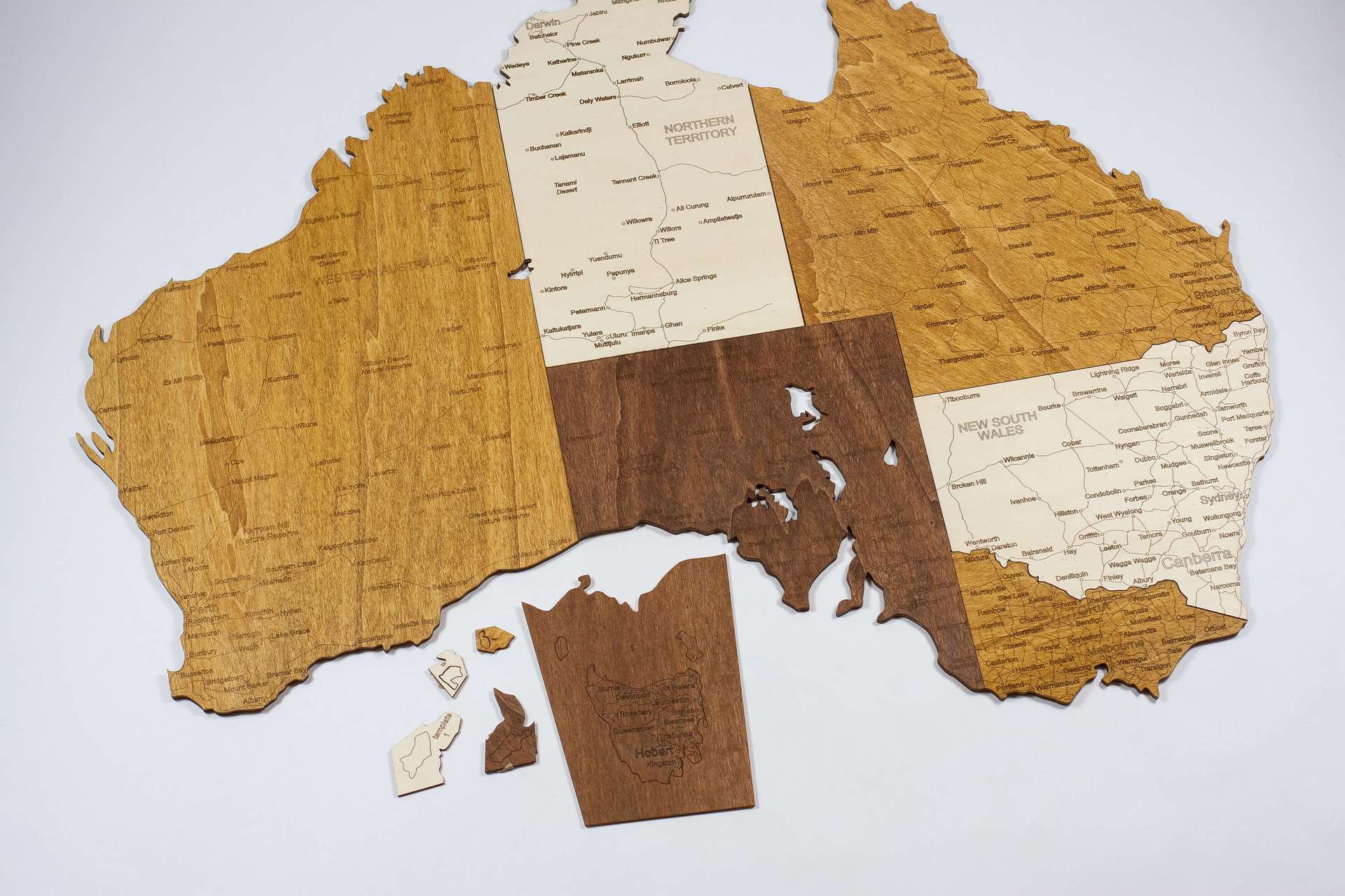 Holzkarte von Australien