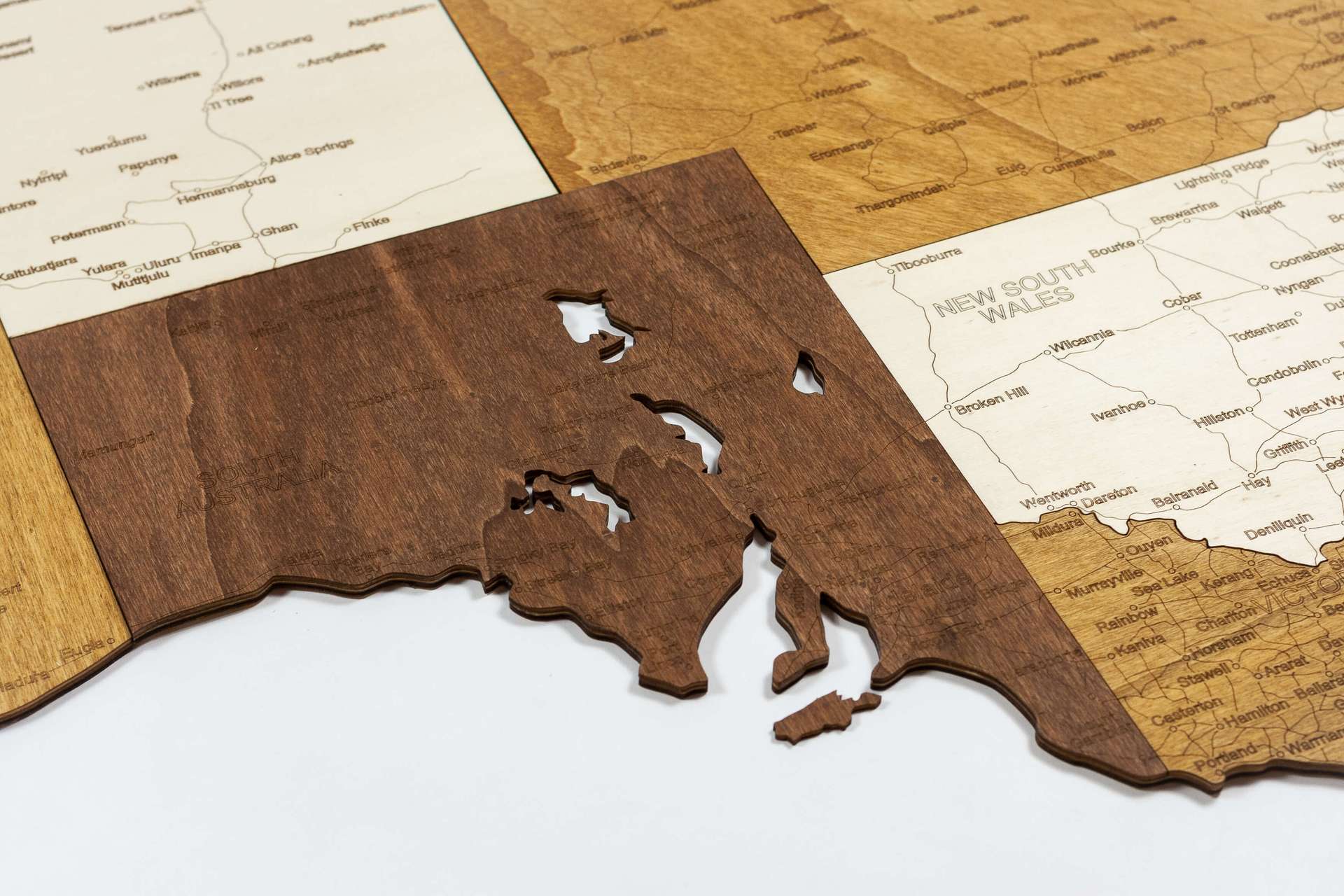 Holzkarte von Australien