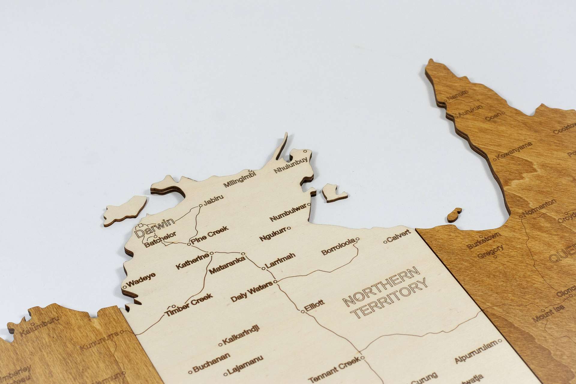 Holzkarte von Australien