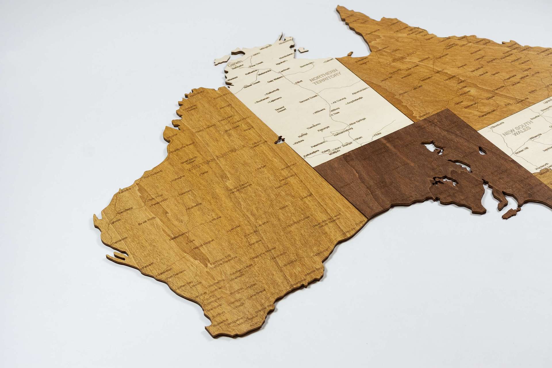 Holzkarte von Australien