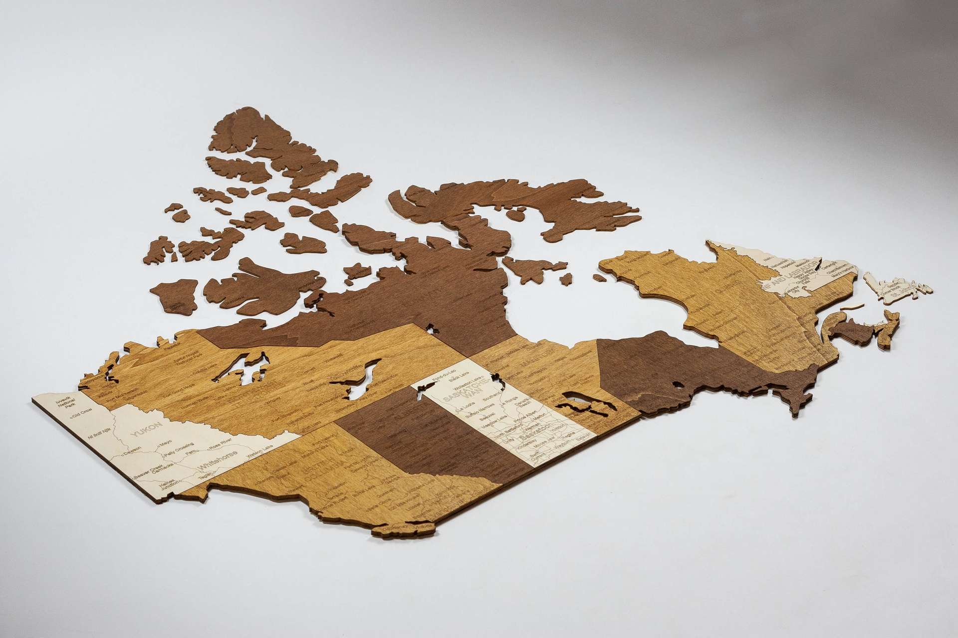 Holzkarte von Kanada
