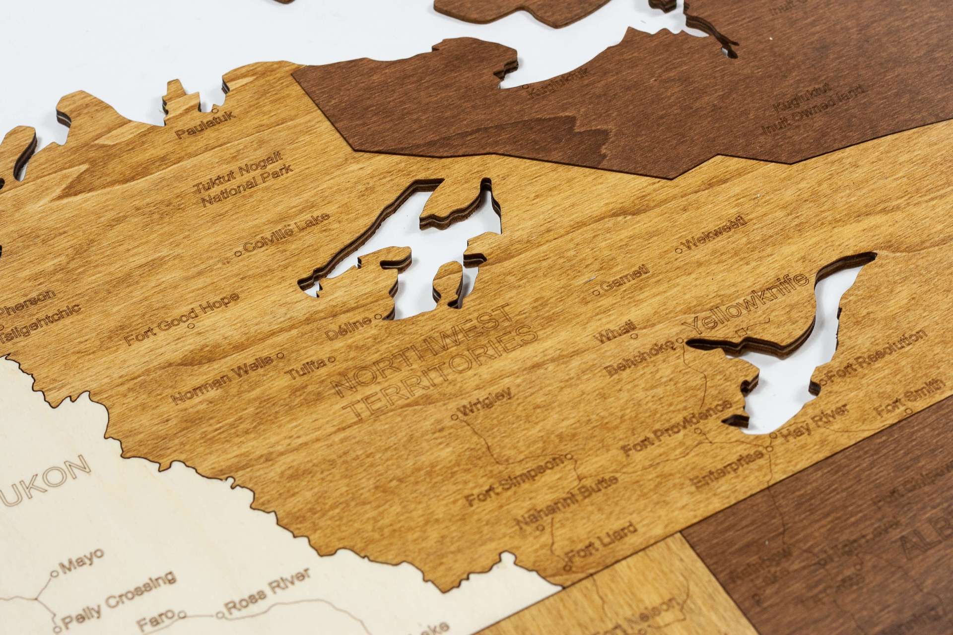 Holzkarte von Kanada