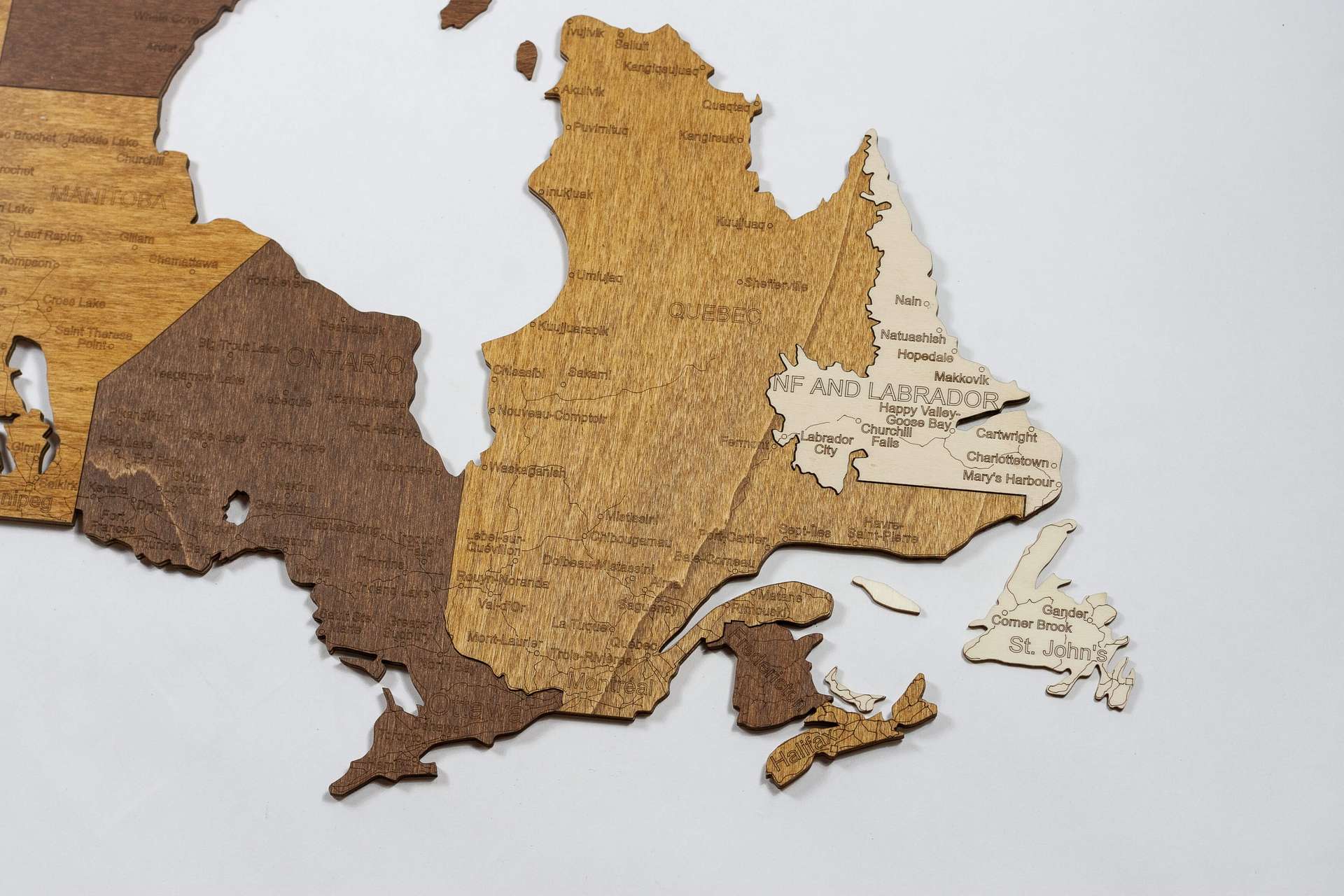 Holzkarte von Kanada
