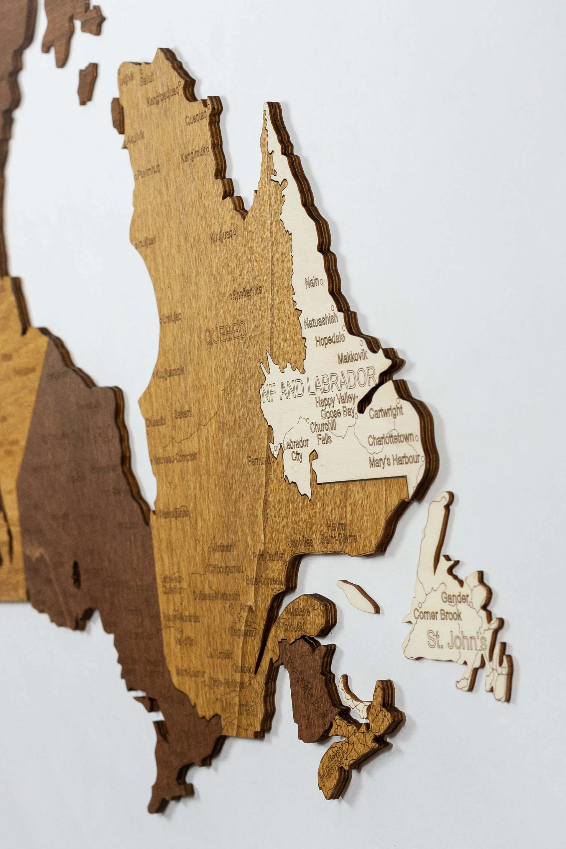 Holzkarte von Kanada