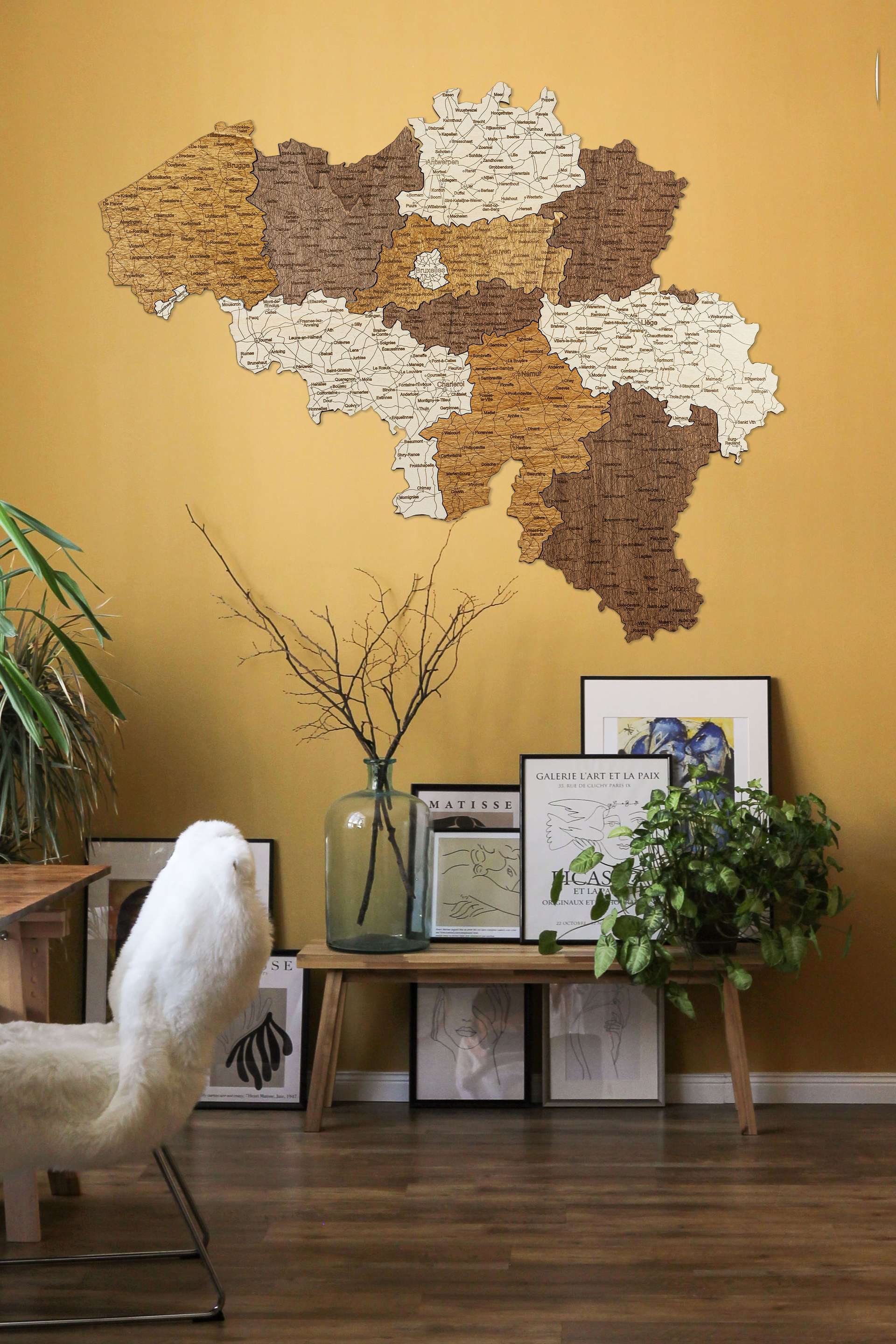 Houten Kaart van België