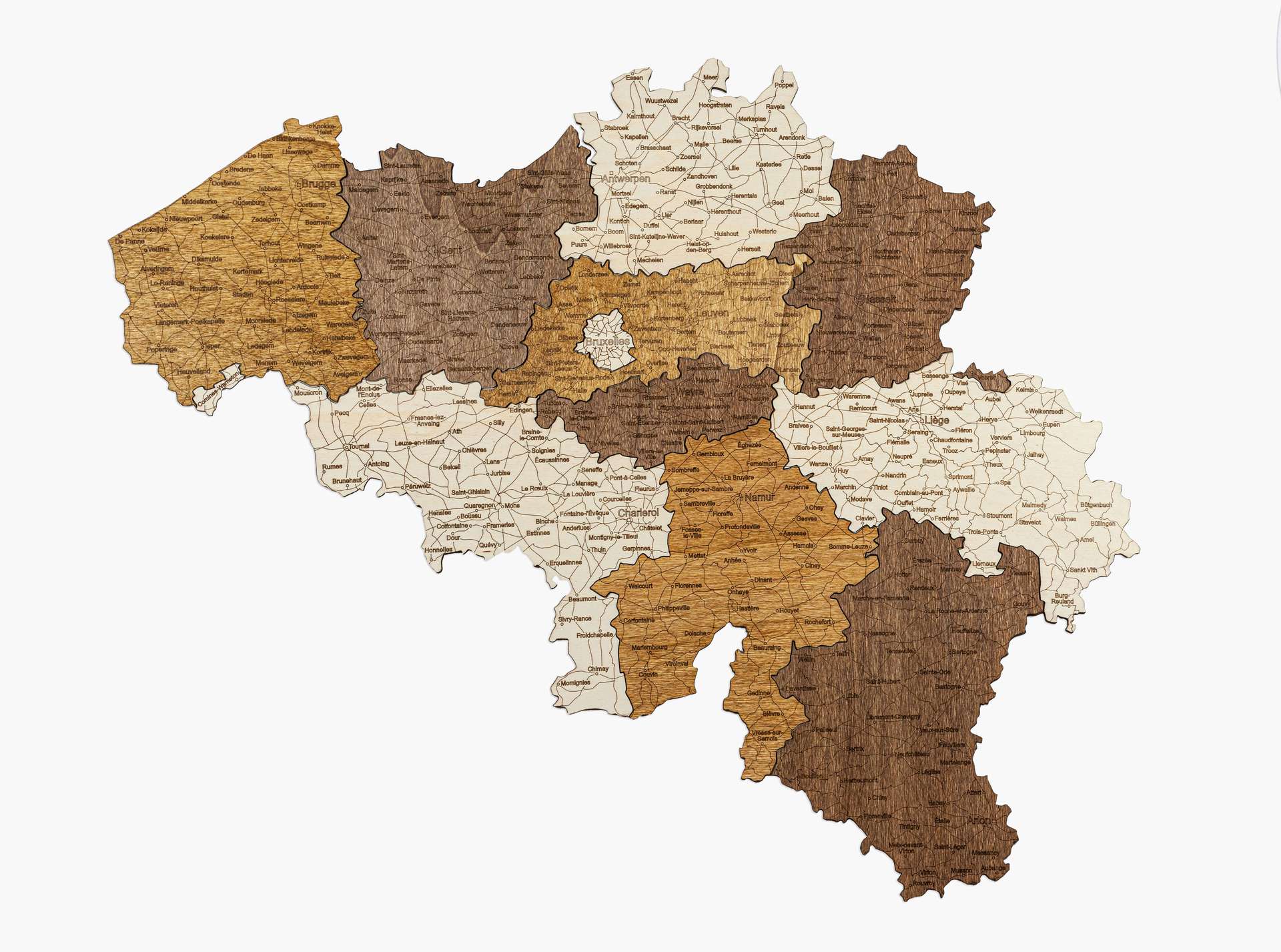 Houten Kaart van België