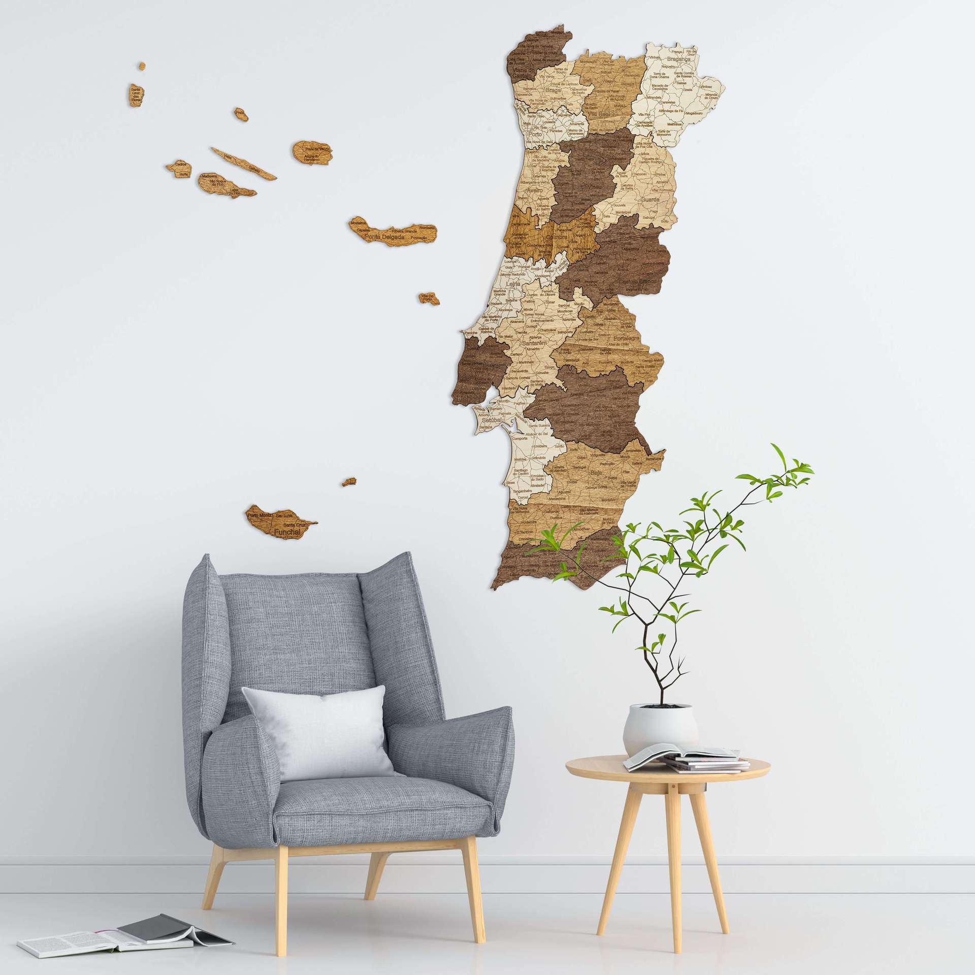 Portugal Holzkarte