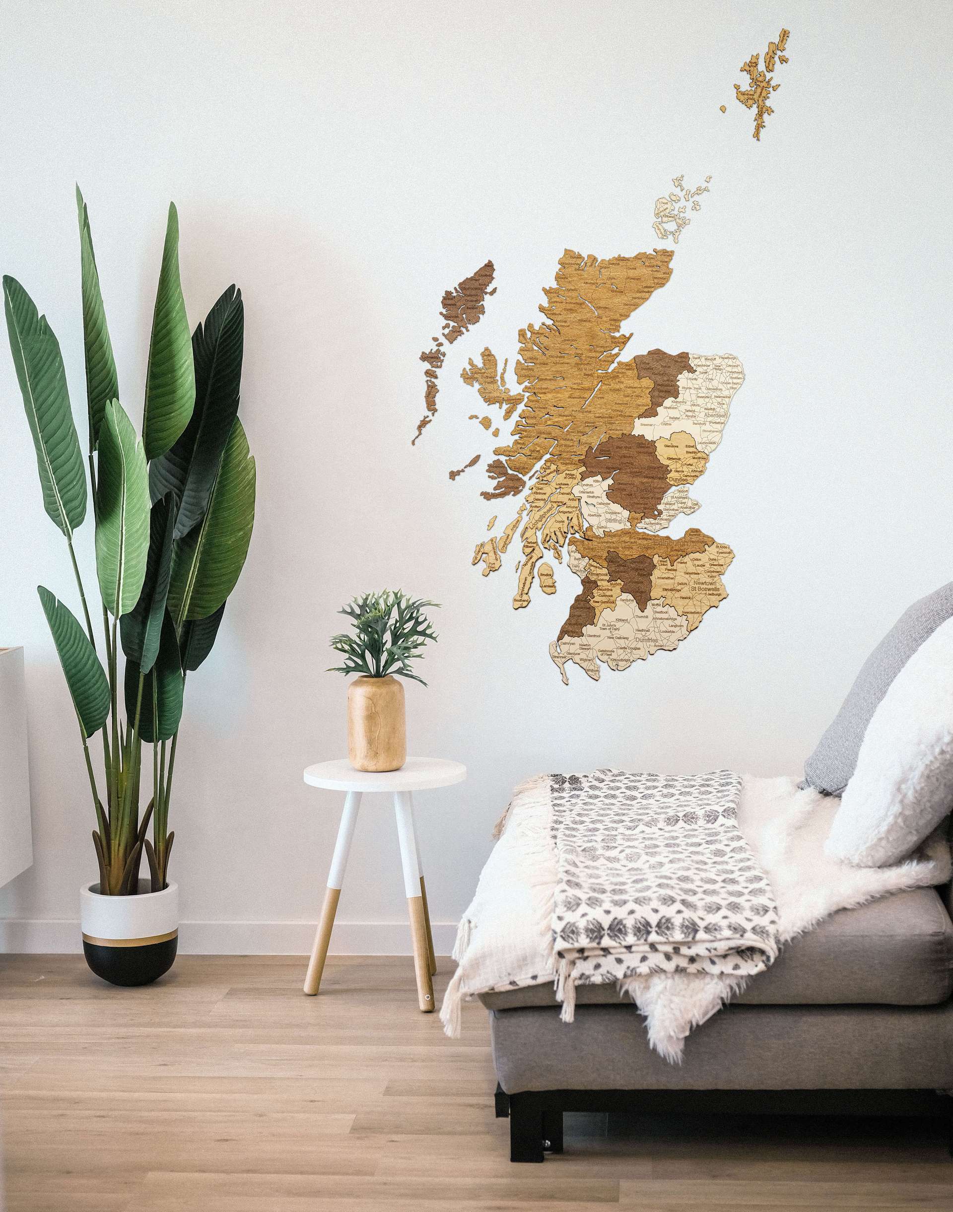 Mapa de madera de Escocia