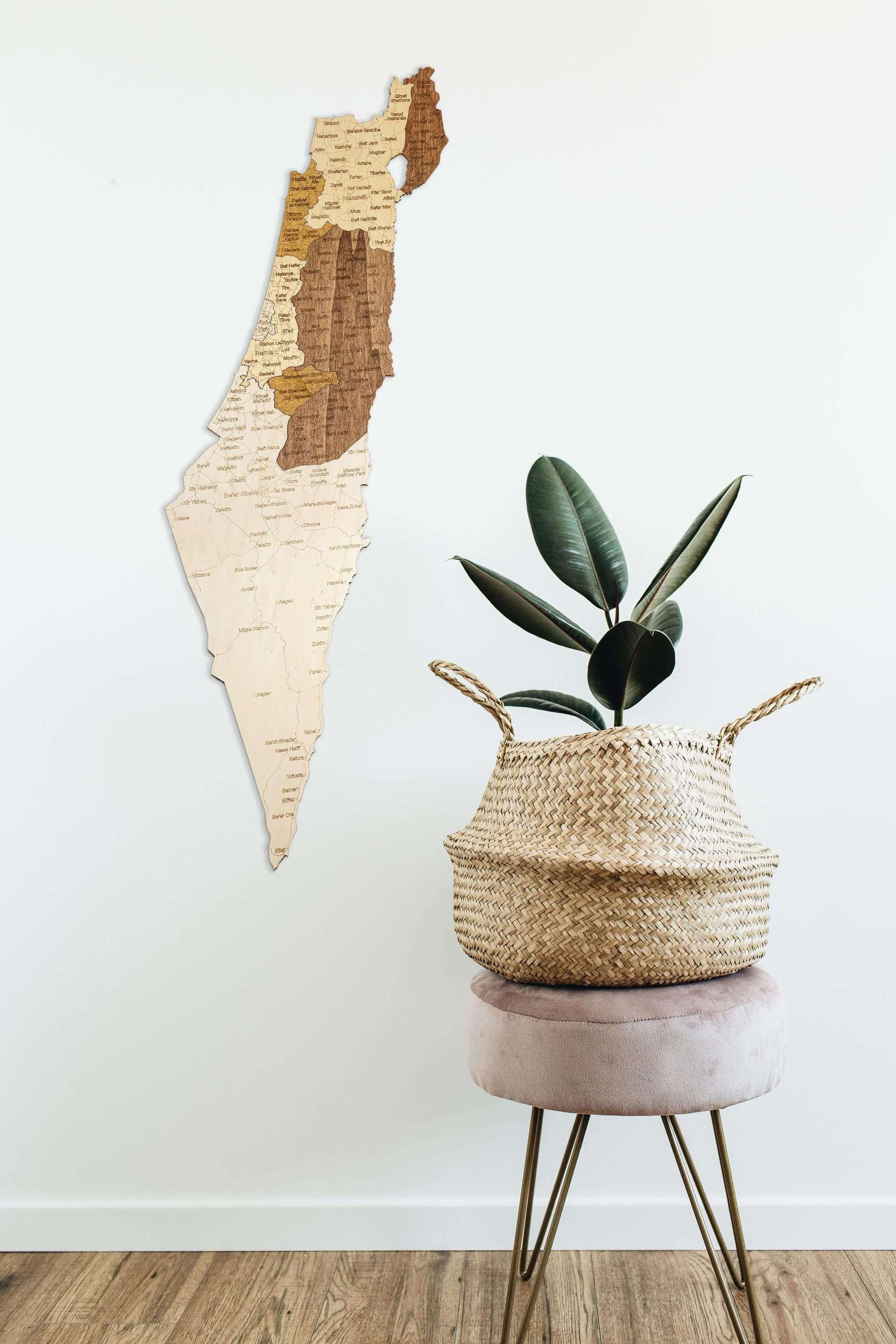 Wooden Map of Israel