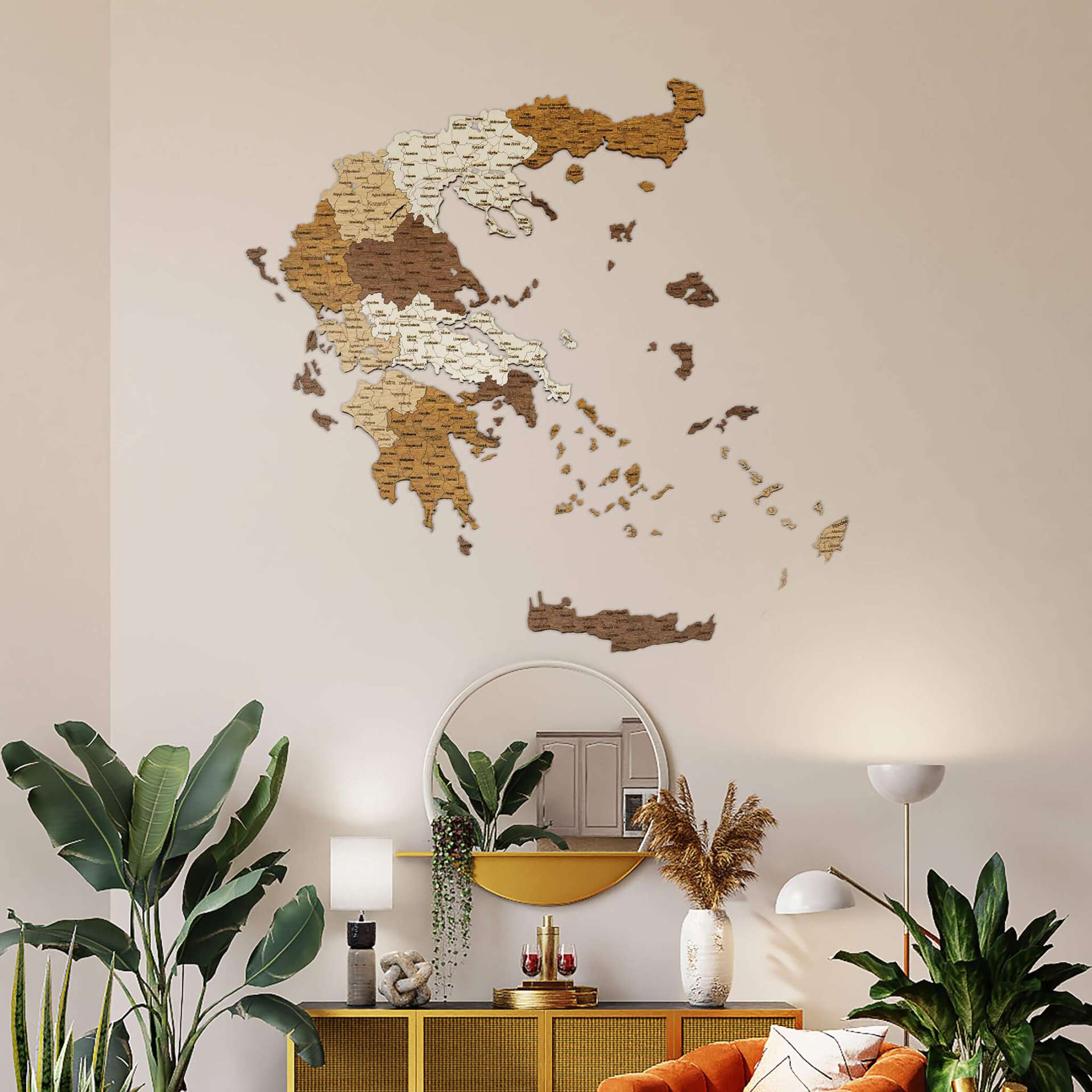 Houten Kaart van Griekenland