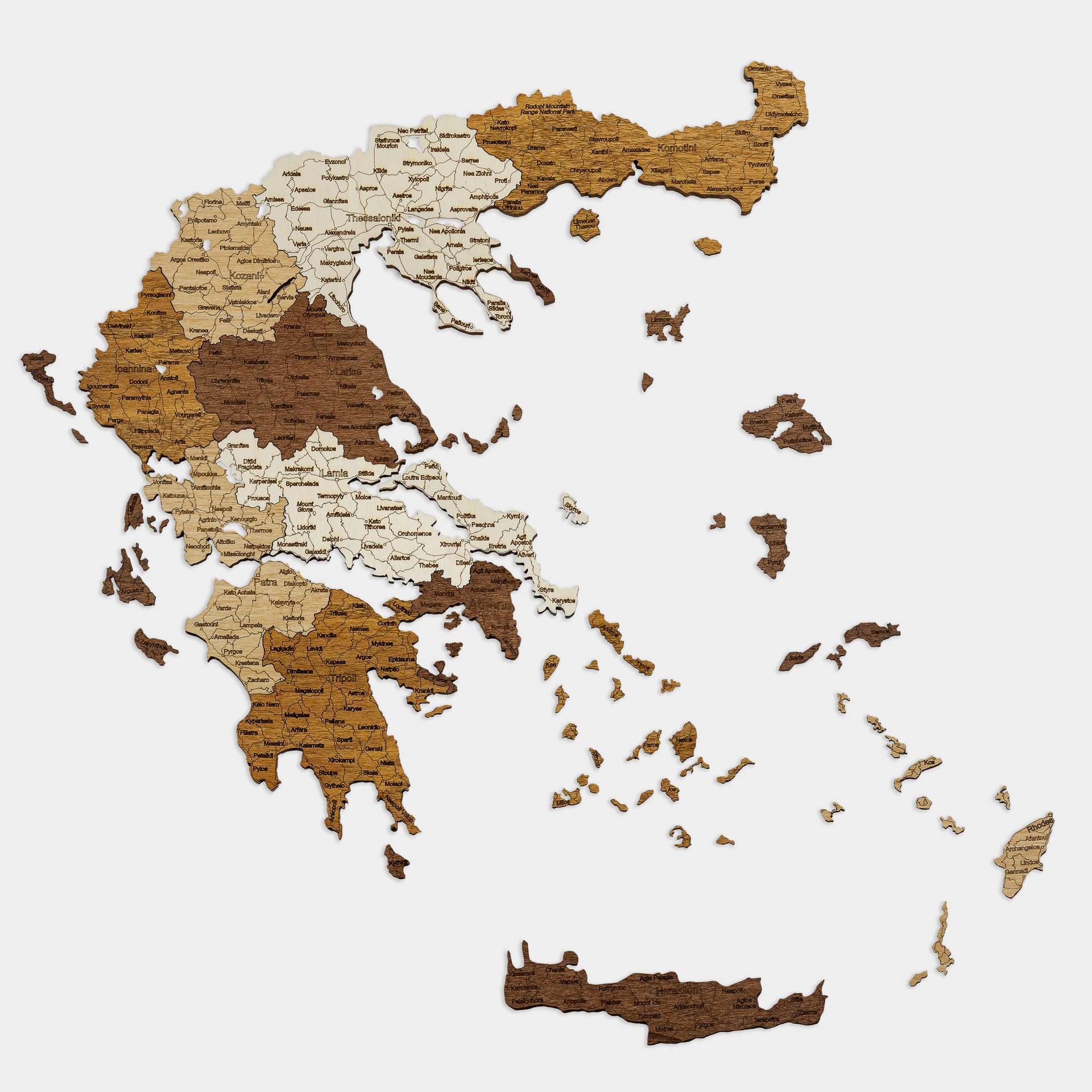 Holzwandkarte von Griechenland