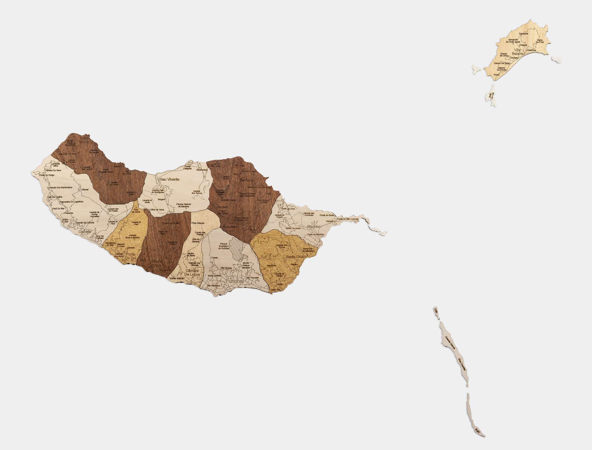 Hölzerne Landkarte von Madeira