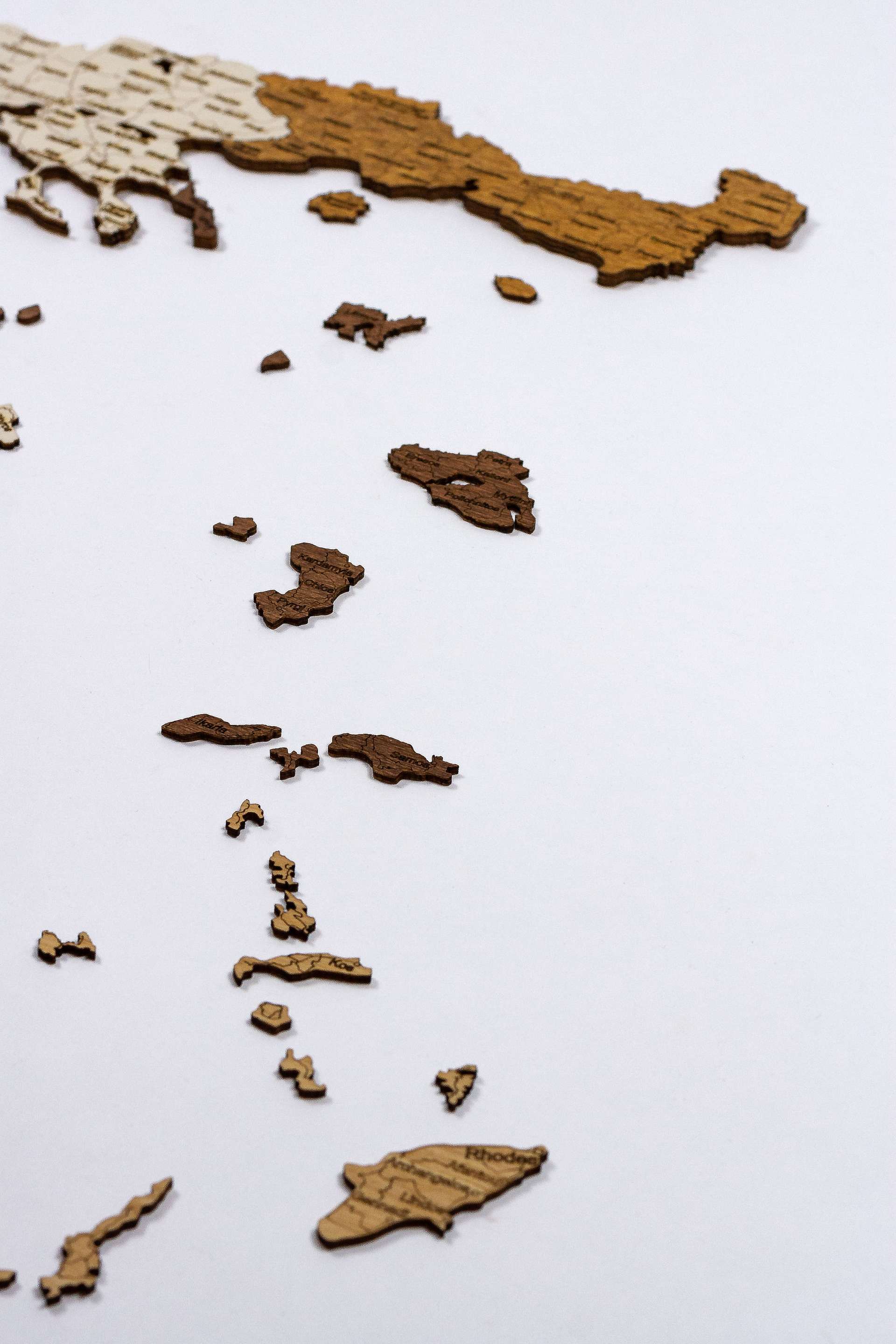 Holzwandkarte von Griechenland